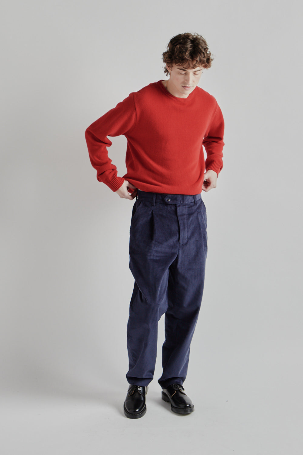 Parages Pleat Cord Pants Navy 8