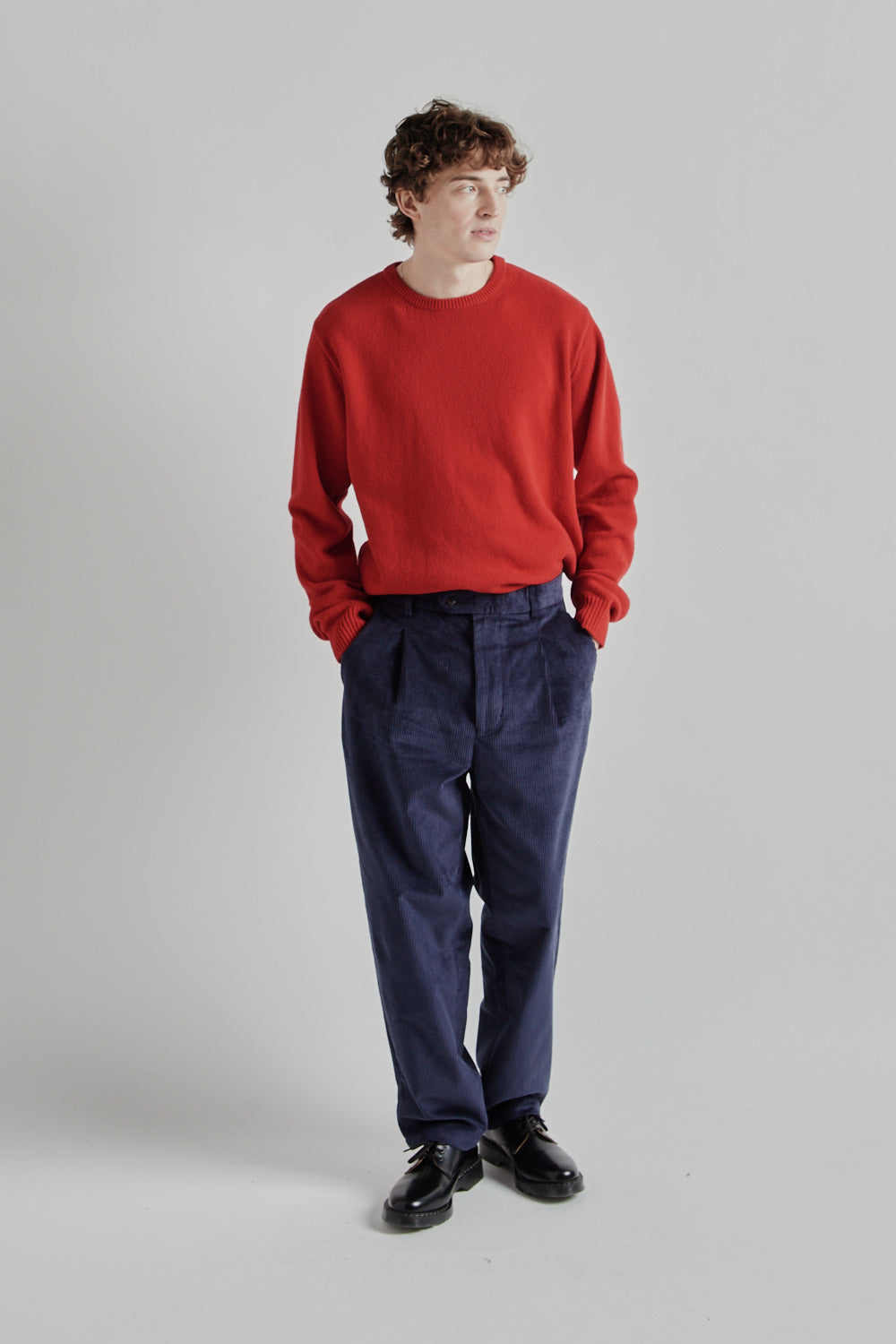 Parages Pleat Cord Pants Navy 9