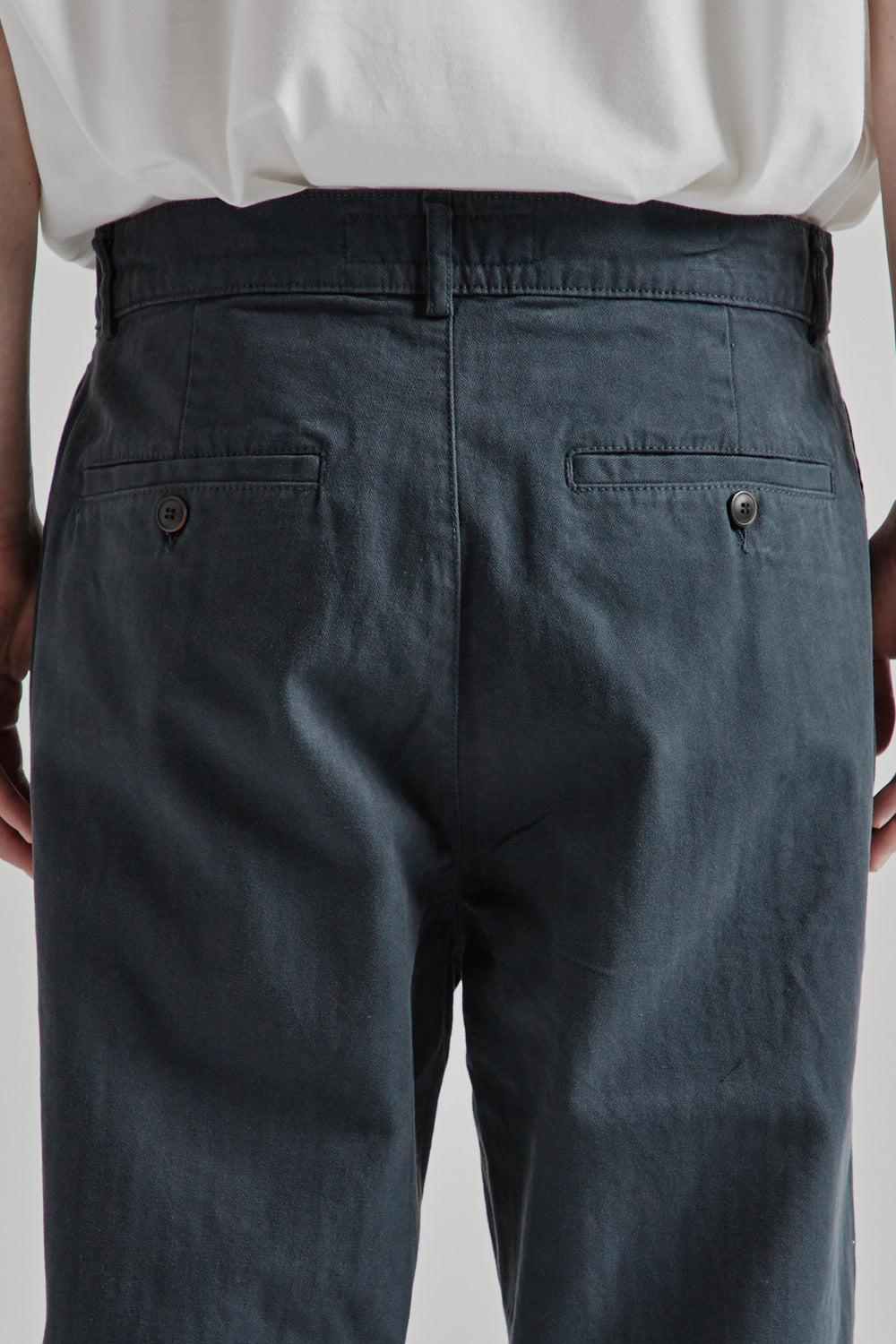 Double Pleats Herringbone Pants - Charcoal - Wallace Mercantile Shop
