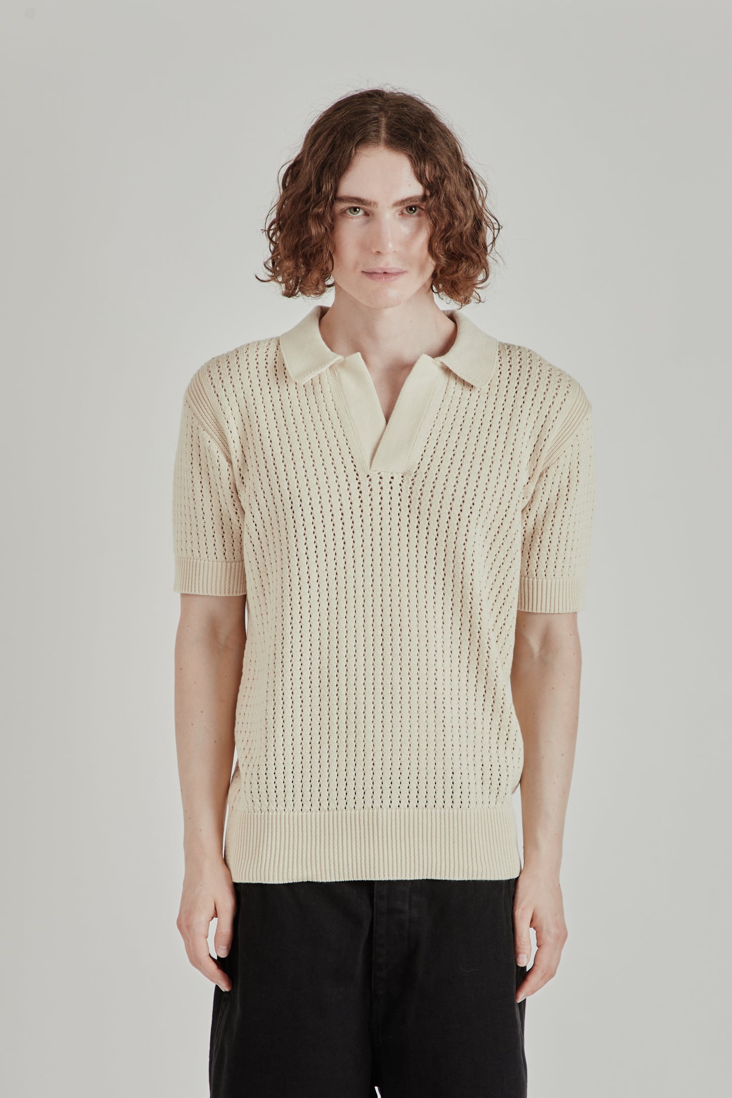 Mesh Polo - Beige