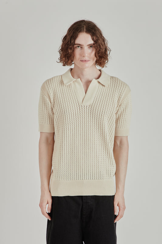 Mesh Polo - Beige