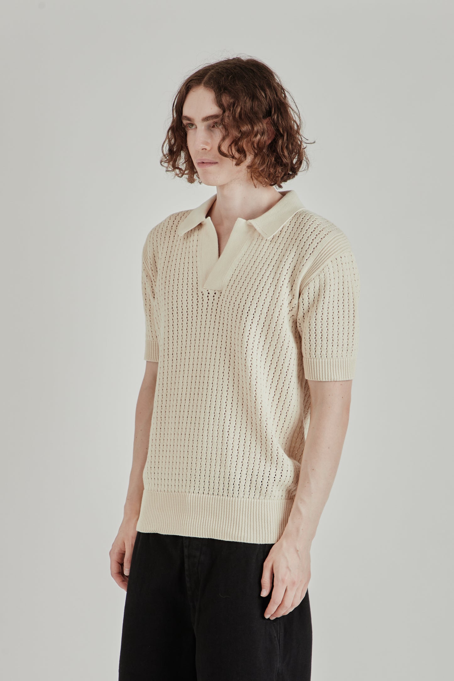 Mesh Polo - Beige