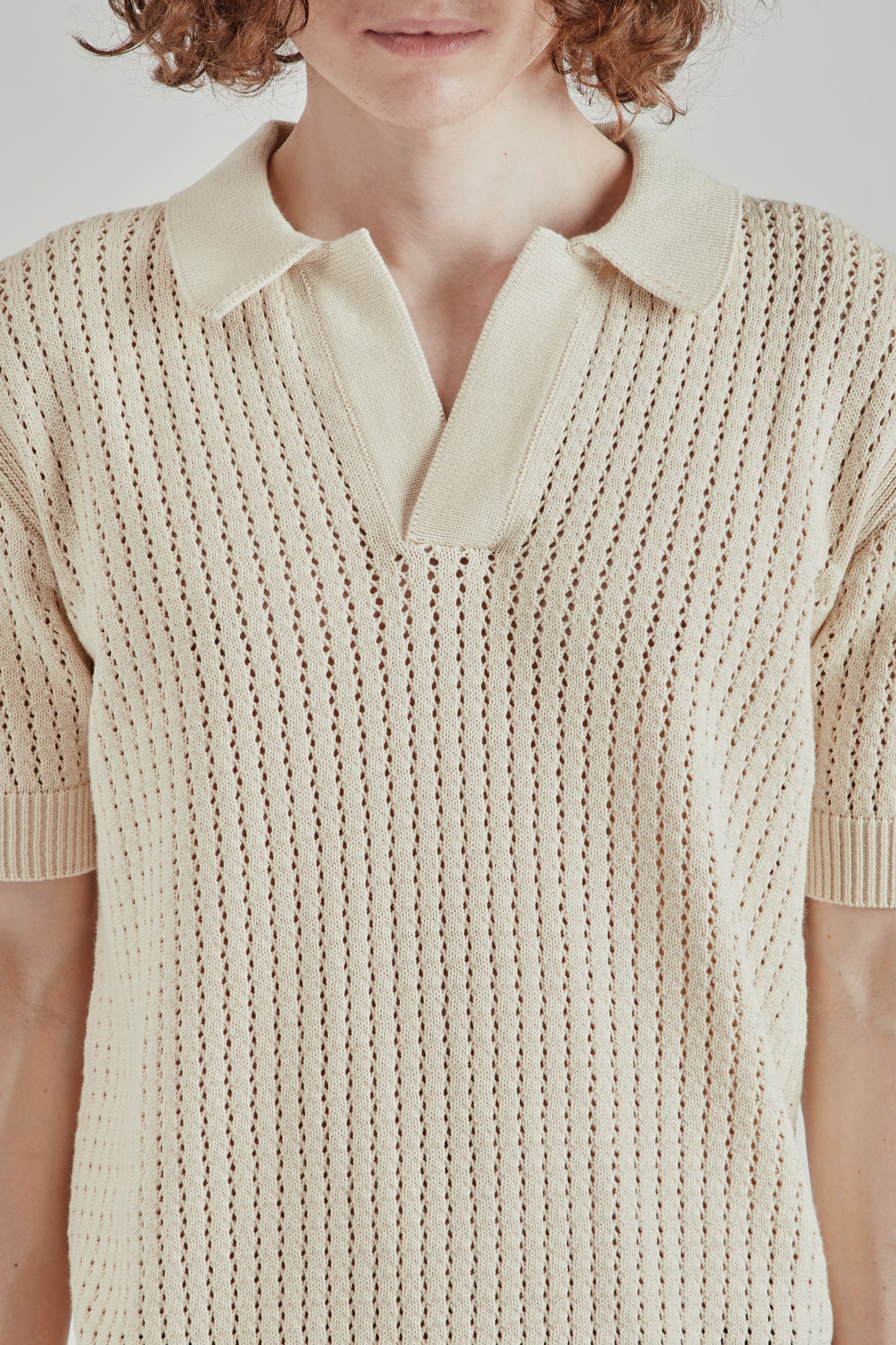 Mesh Polo - Beige