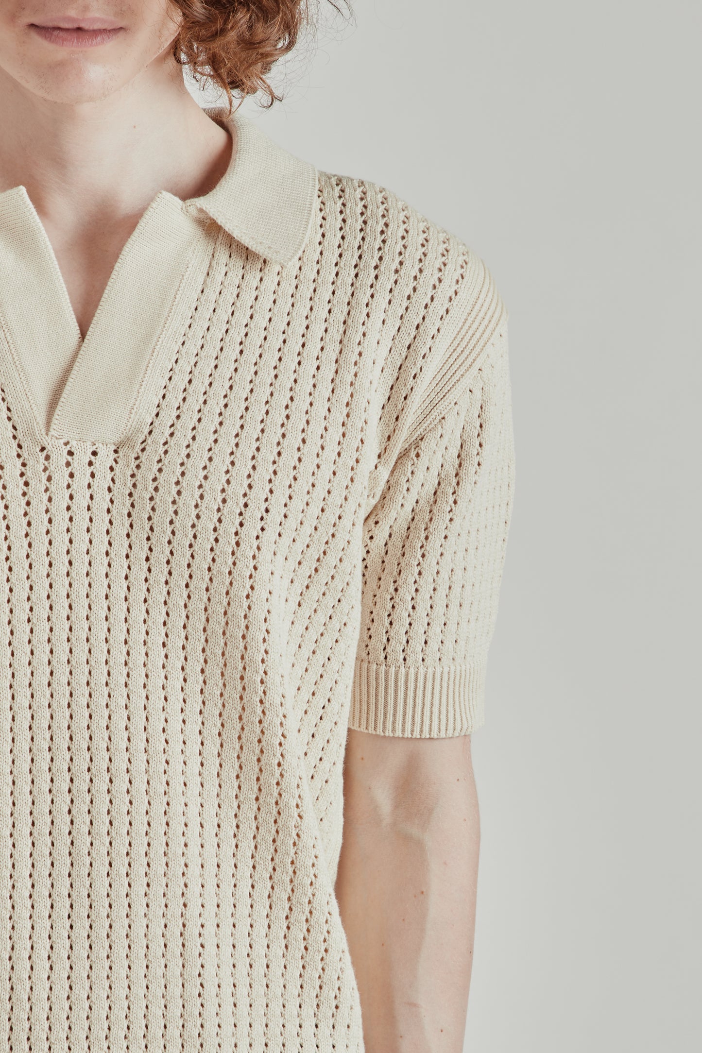 Mesh Polo - Beige