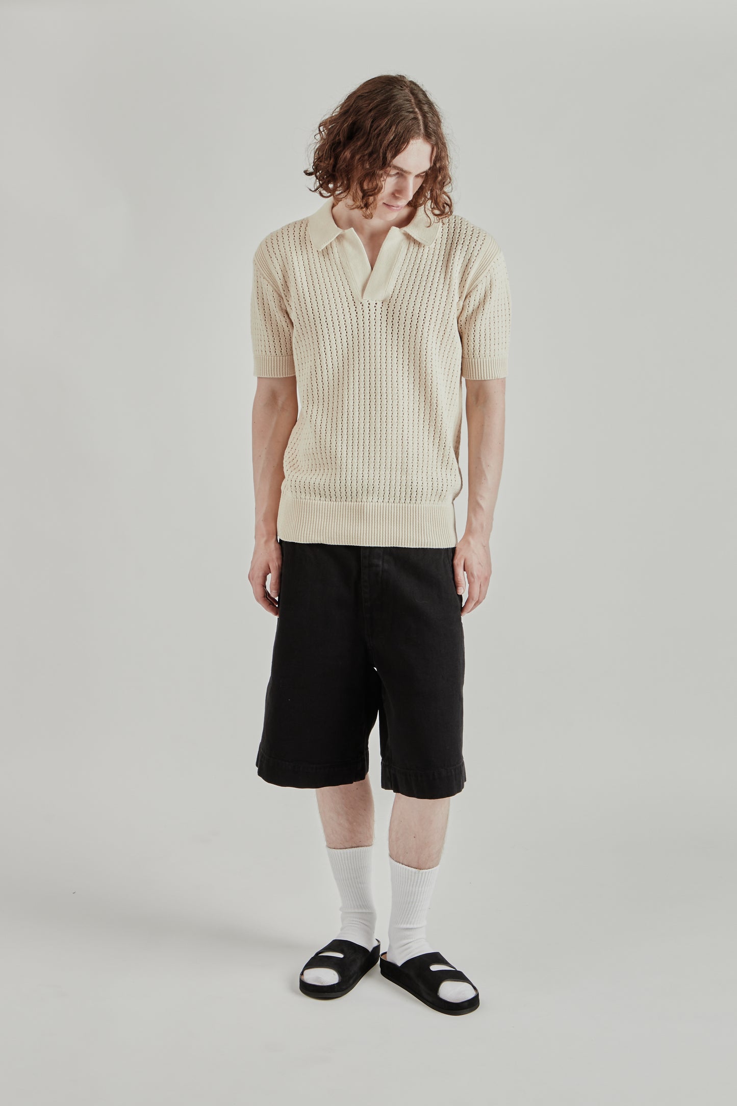 Mesh Polo - Beige
