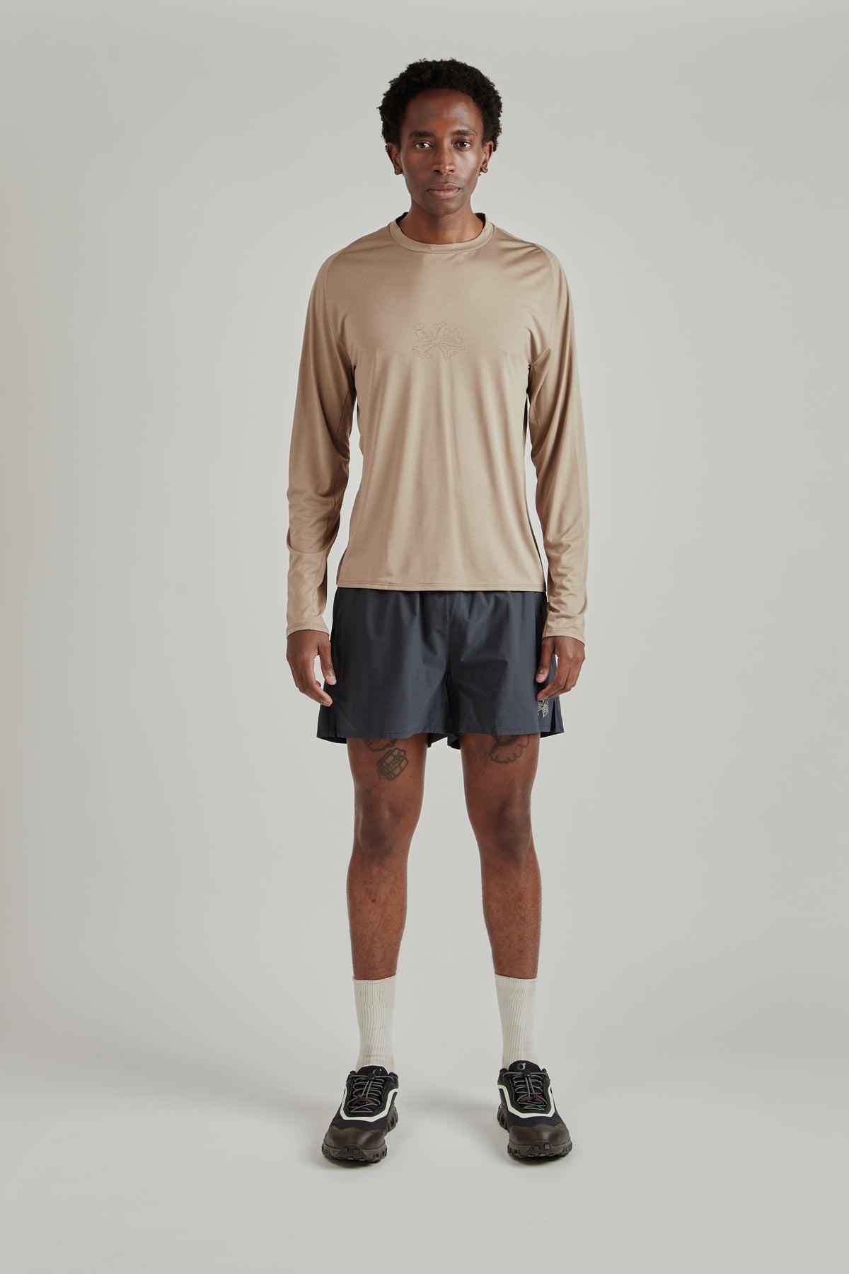 Lateral Peak Long Sleeve Tee - Greige