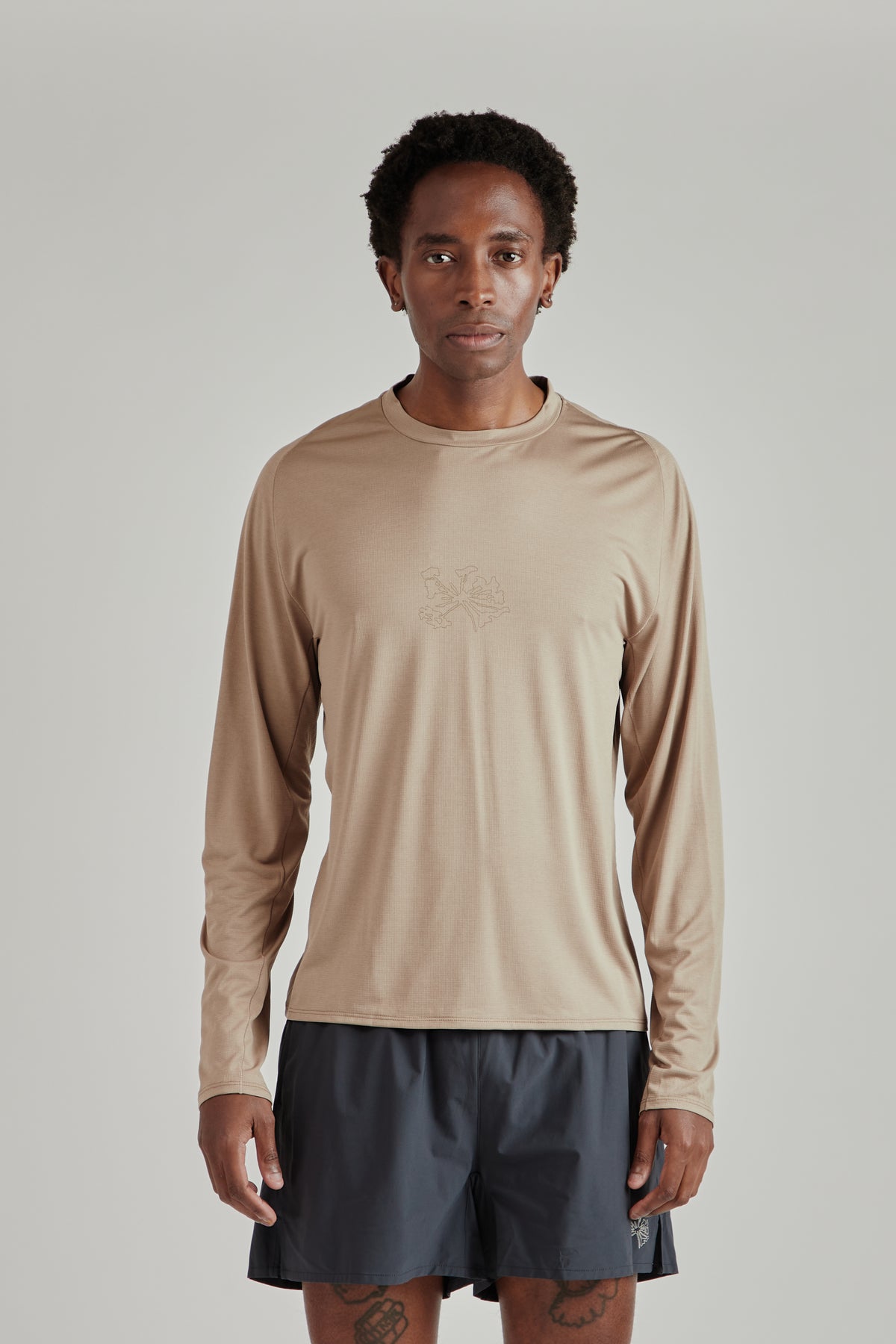 Lateral Peak Long Sleeve Tee - Greige
