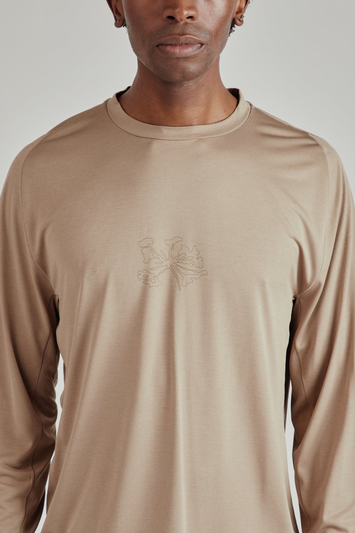 Lateral Peak Long Sleeve Tee - Greige