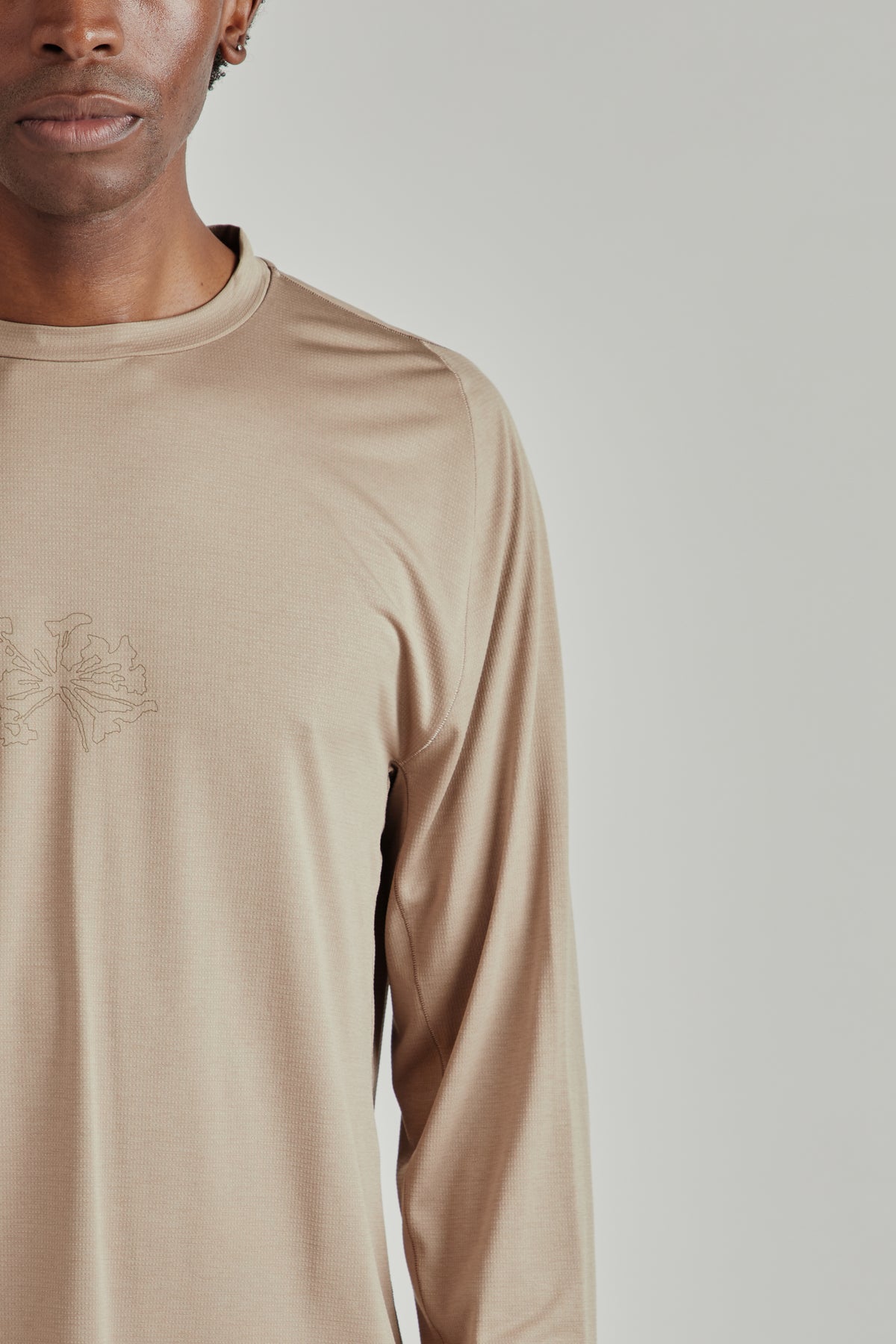 Lateral Peak Long Sleeve Tee - Greige
