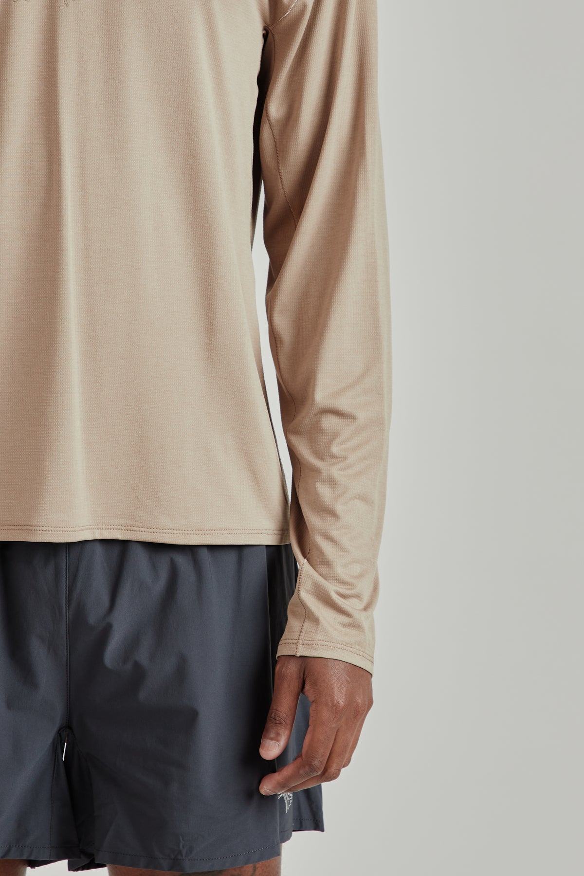 Lateral Peak Long Sleeve Tee - Greige