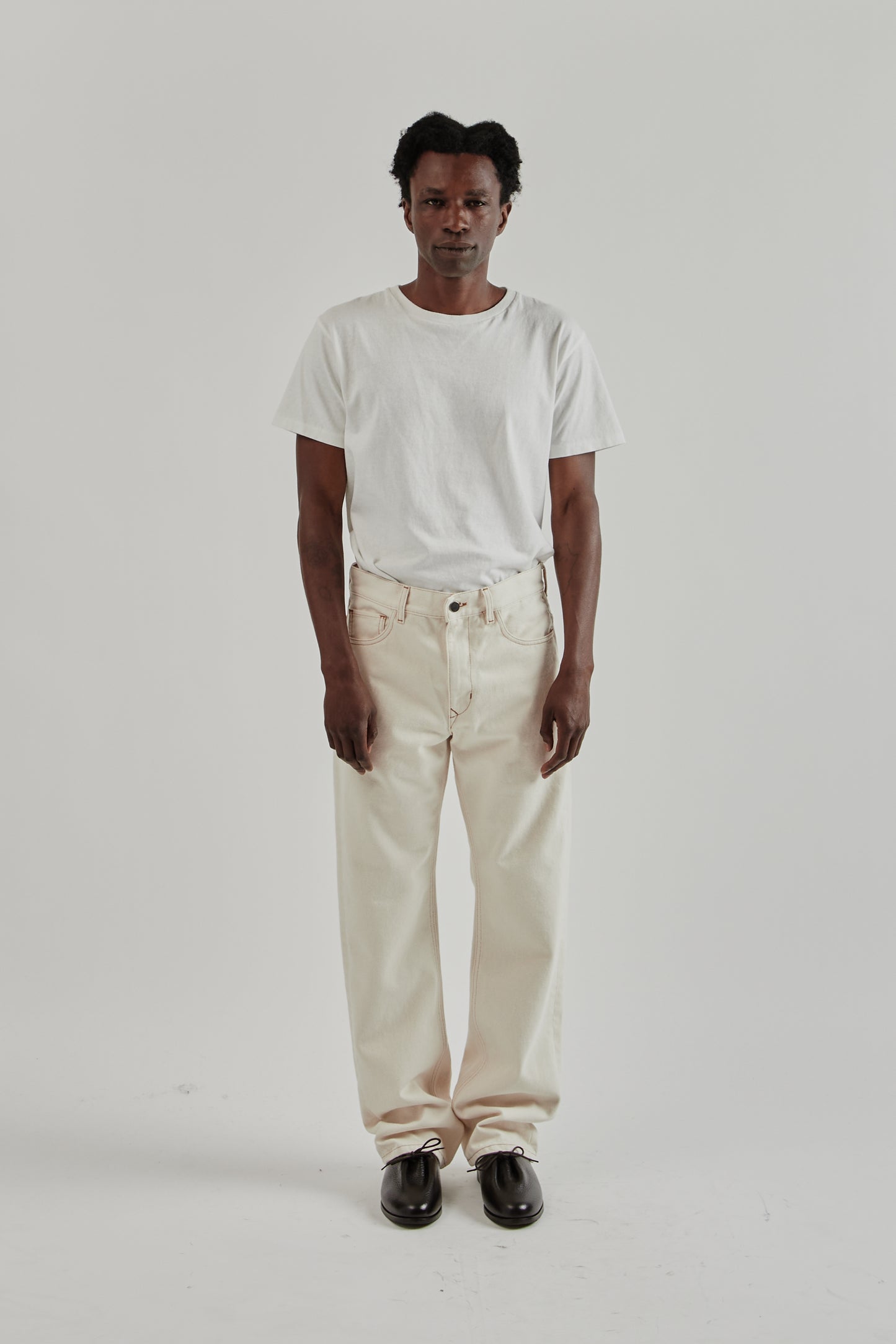 Ranra FW25 Bough Denim Pants Ecru1