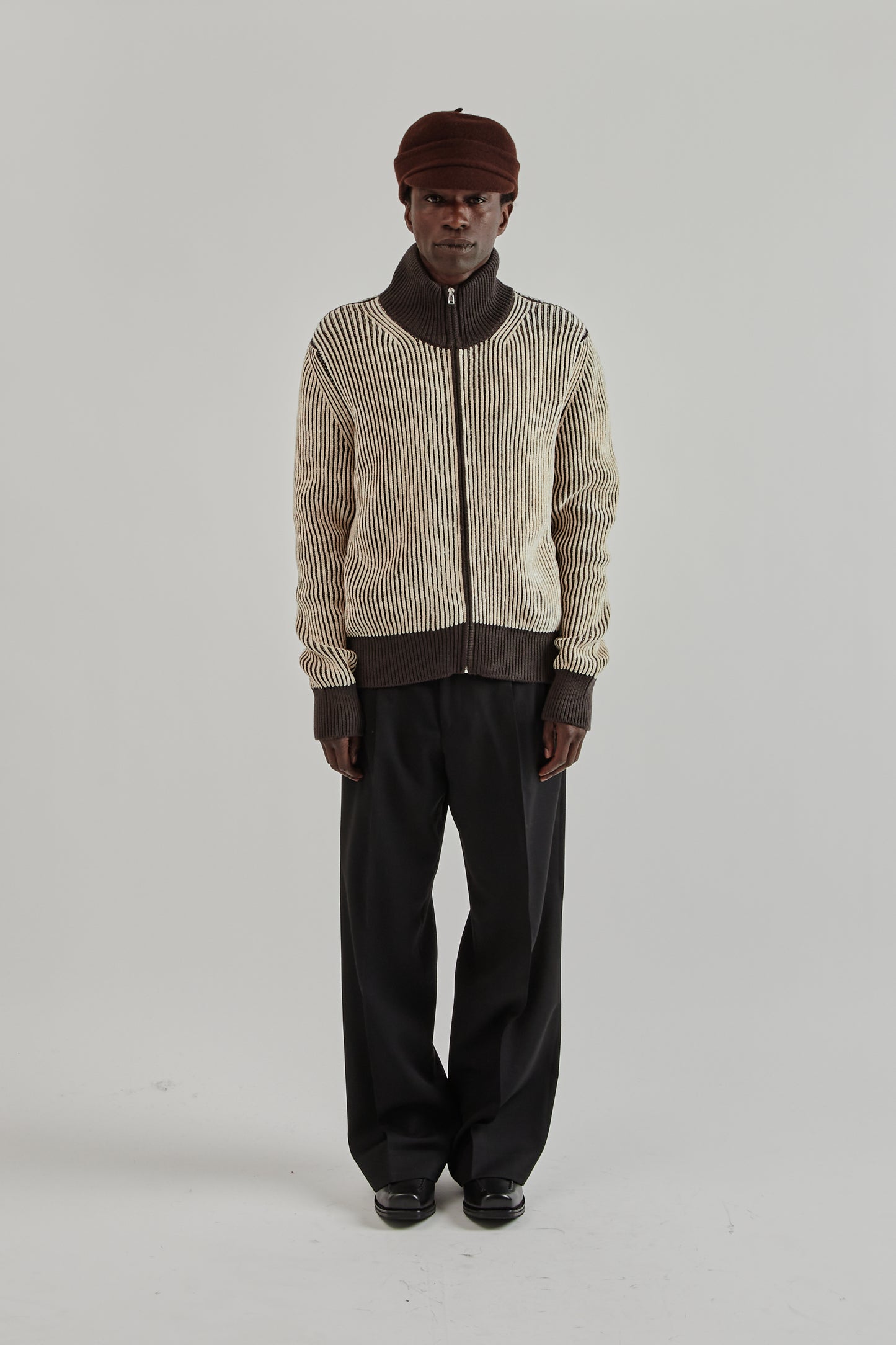 Ranra FW25 Lahar Full Zip Cardigan Putty 1