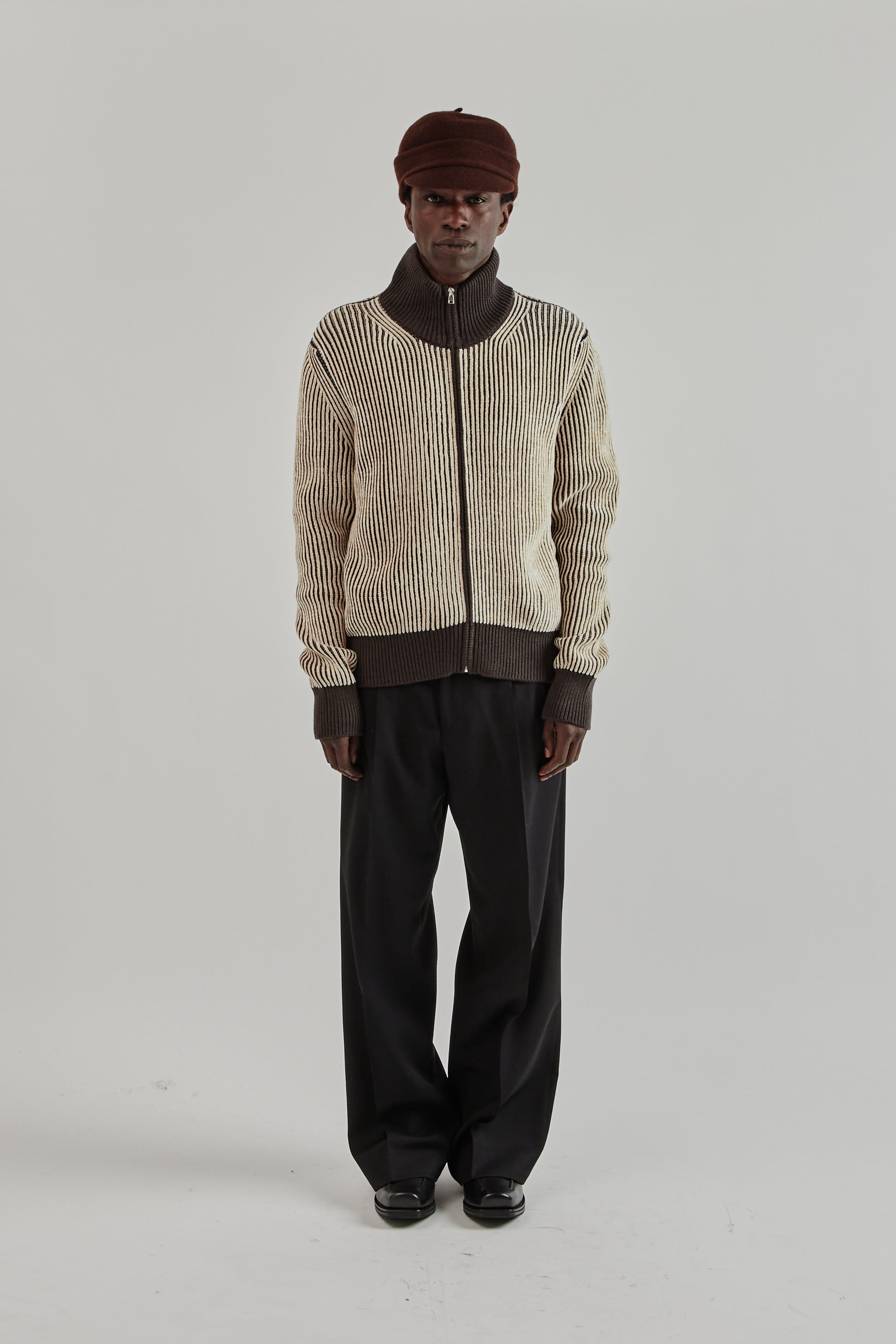 Ranra FW25 Lahar Full Zip Cardigan Putty 1