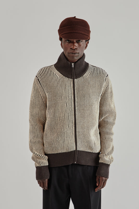 Ranra FW25 Lahar Full Zip Cardigan Putty 2