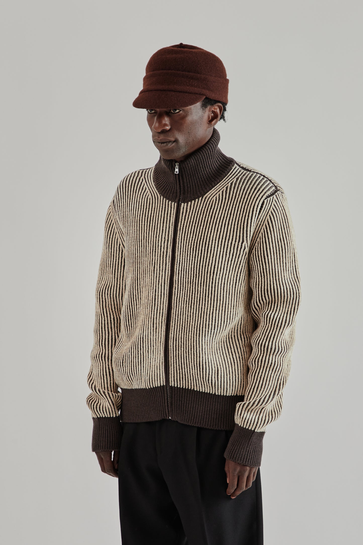 Ranra FW25 Lahar Full Zip Cardigan Putty 3