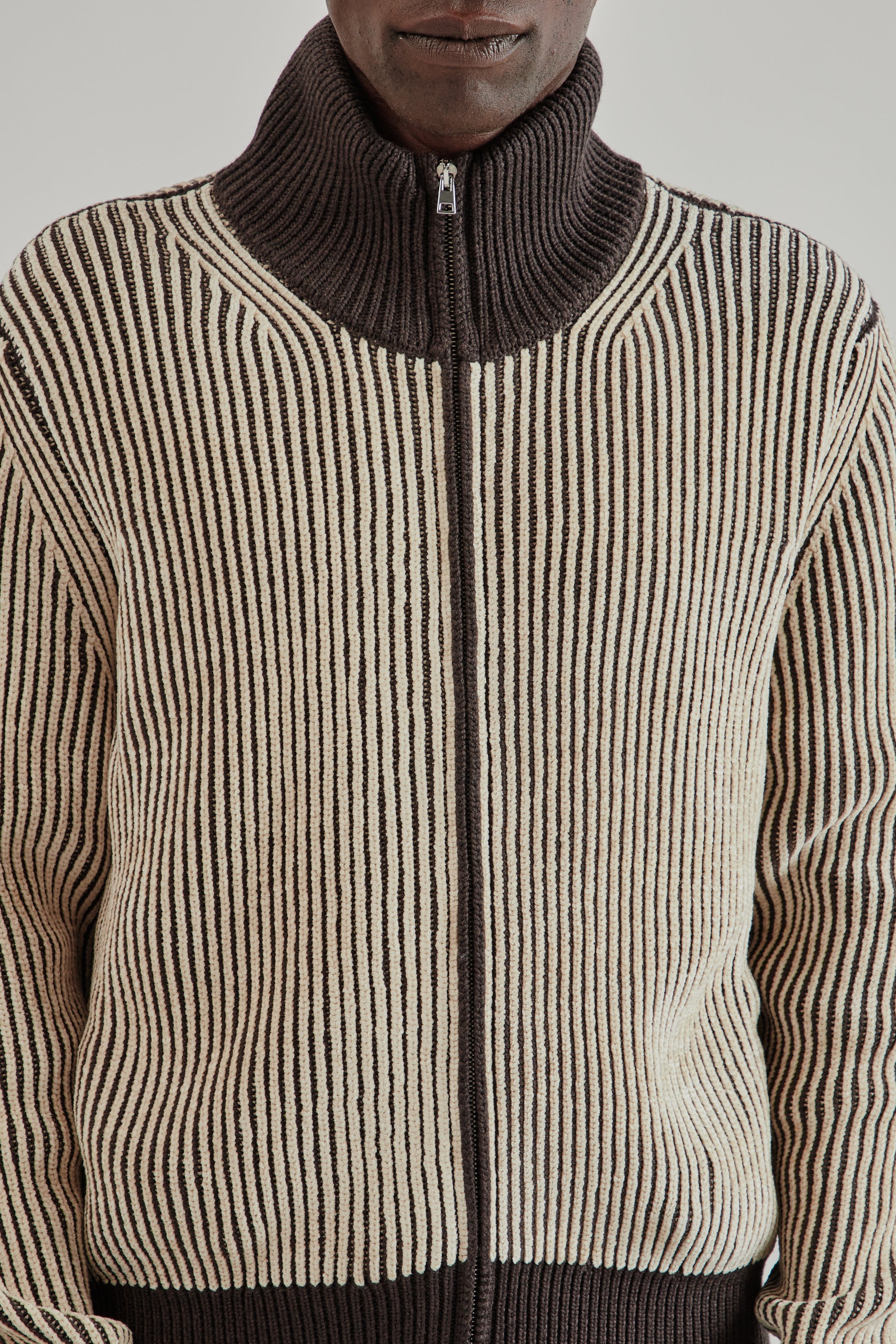 Ranra FW25 Lahar Full Zip Cardigan Putty 6