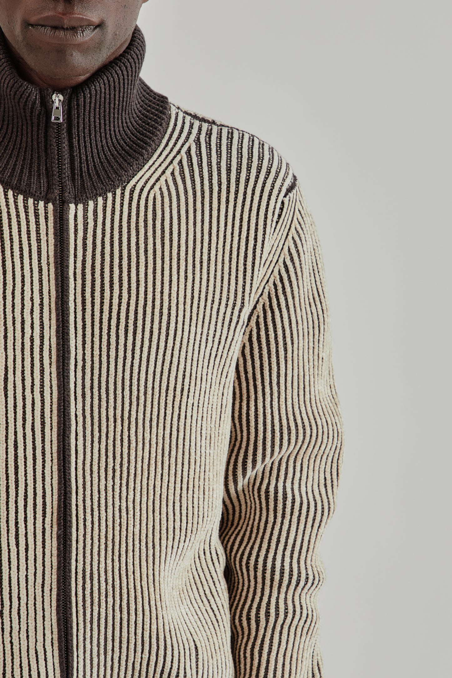 Ranra FW25 Lahar Full Zip Cardigan Putty 7