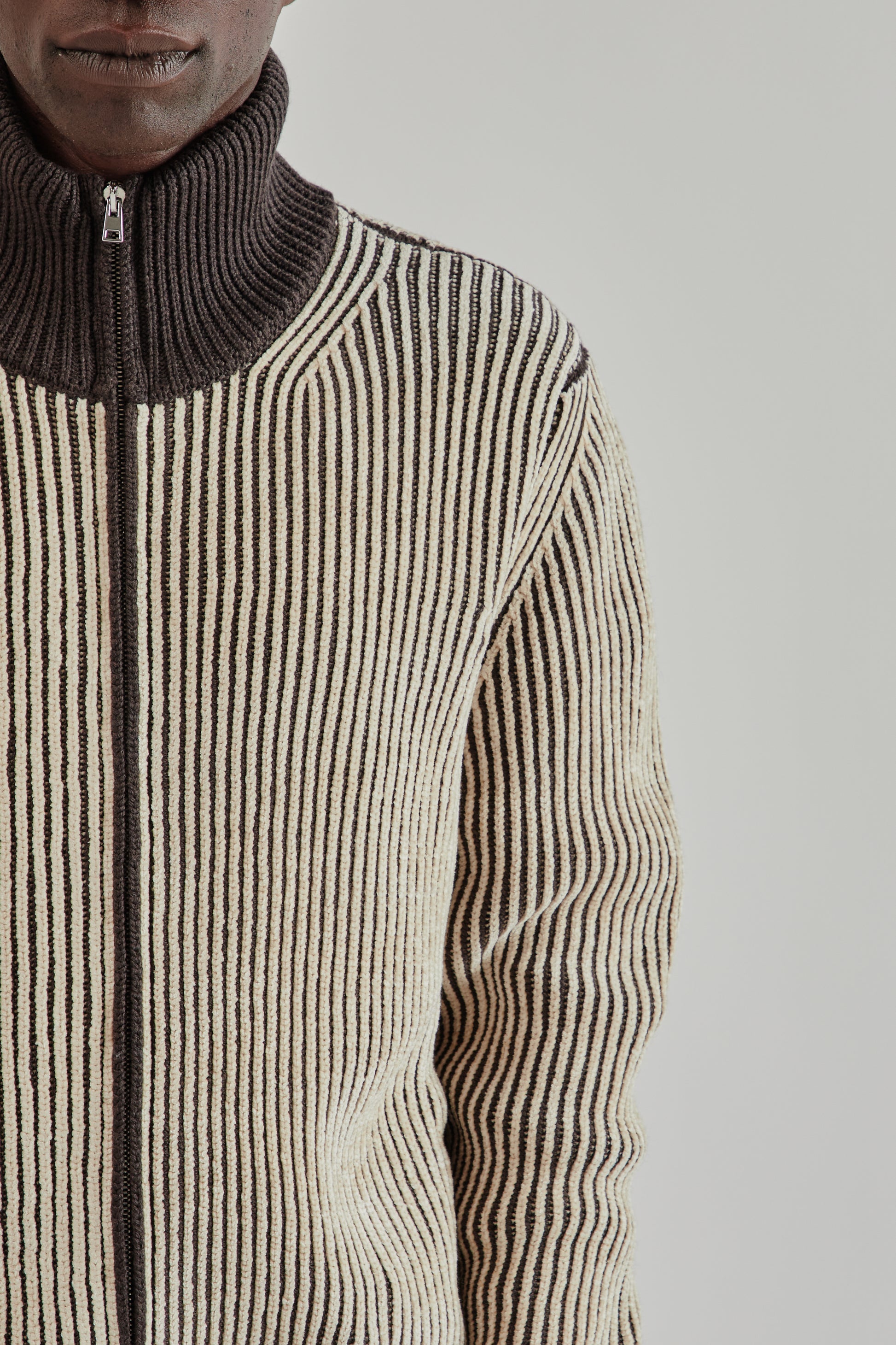 Ranra FW25 Lahar Full Zip Cardigan Putty 7
