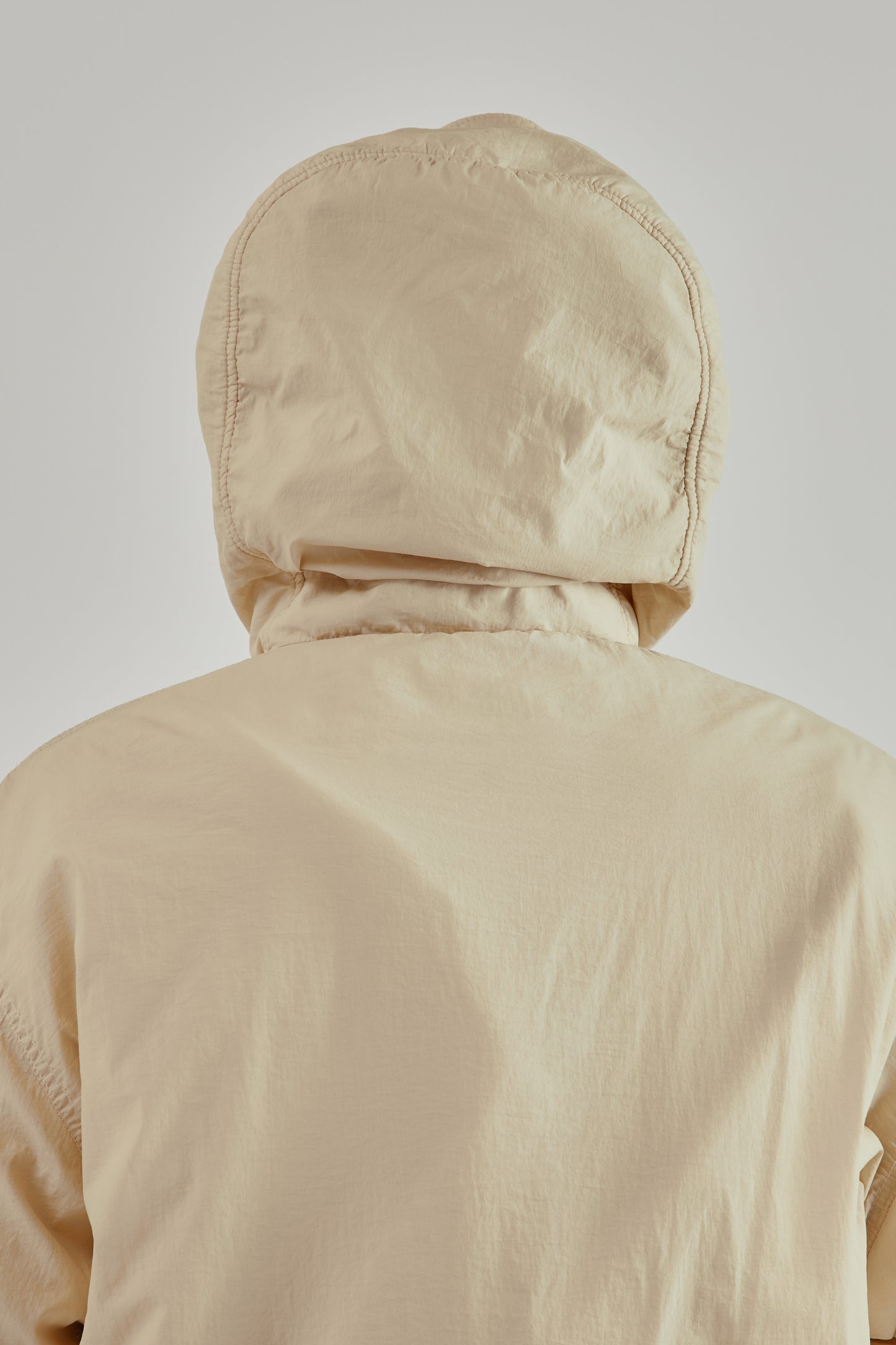 Ranra FW25 Purs Padded Nylon Hoodie Jacket Putty 13