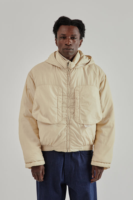 Ranra FW25 Purs Padded Nylon Hoodie Jacket Putty 2