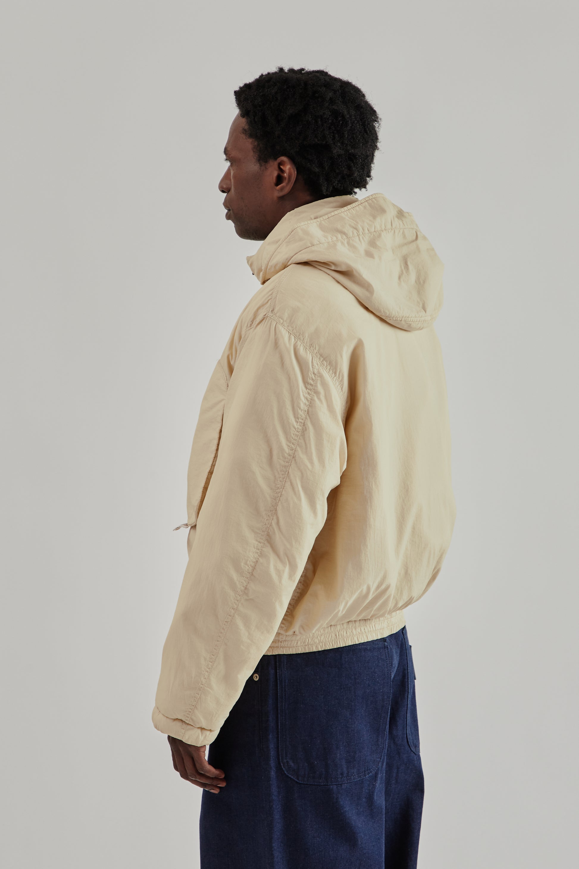 Ranra FW25 Purs Padded Nylon Hoodie Jacket Putty 4