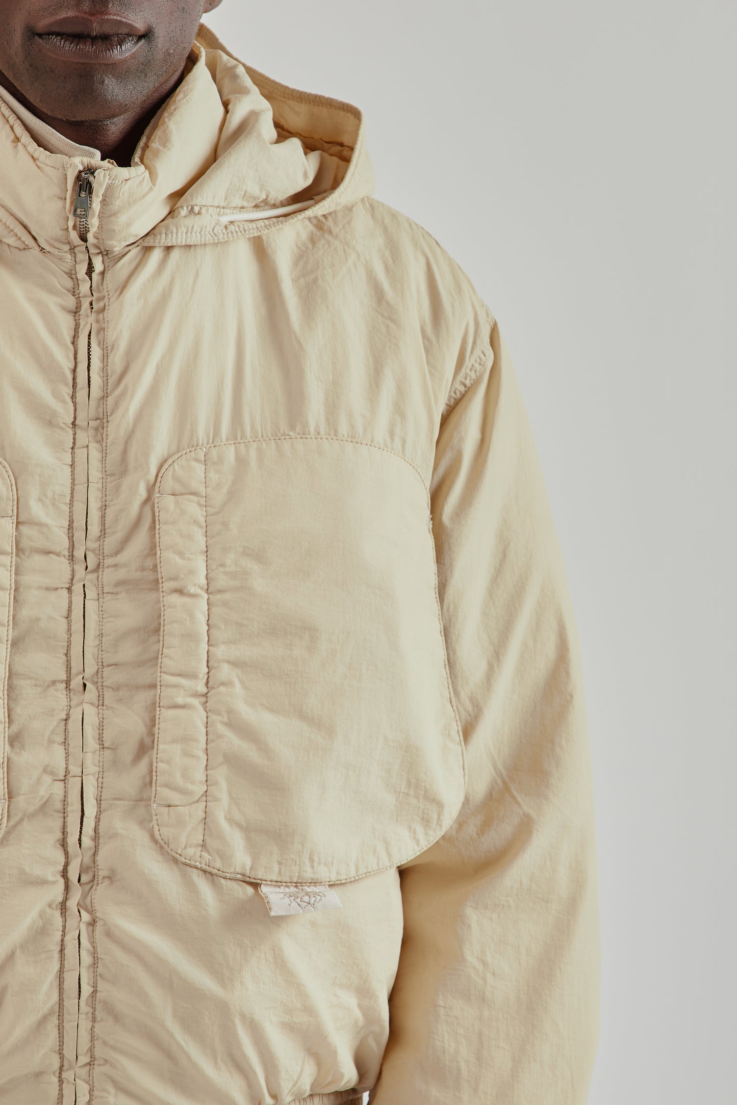 Ranra FW25 Purs Padded Nylon Hoodie Jacket Putty 7