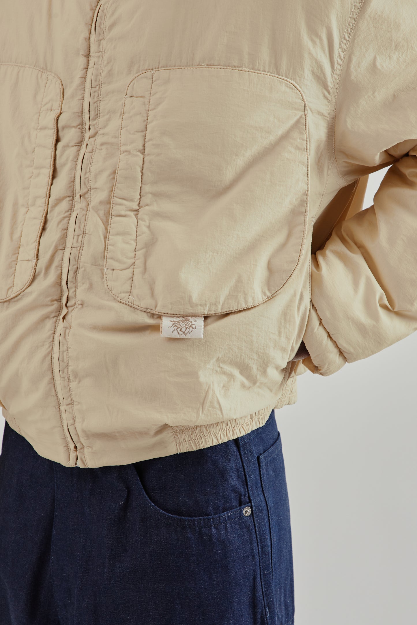 Ranra FW25 Purs Padded Nylon Hoodie Jacket Putty 9