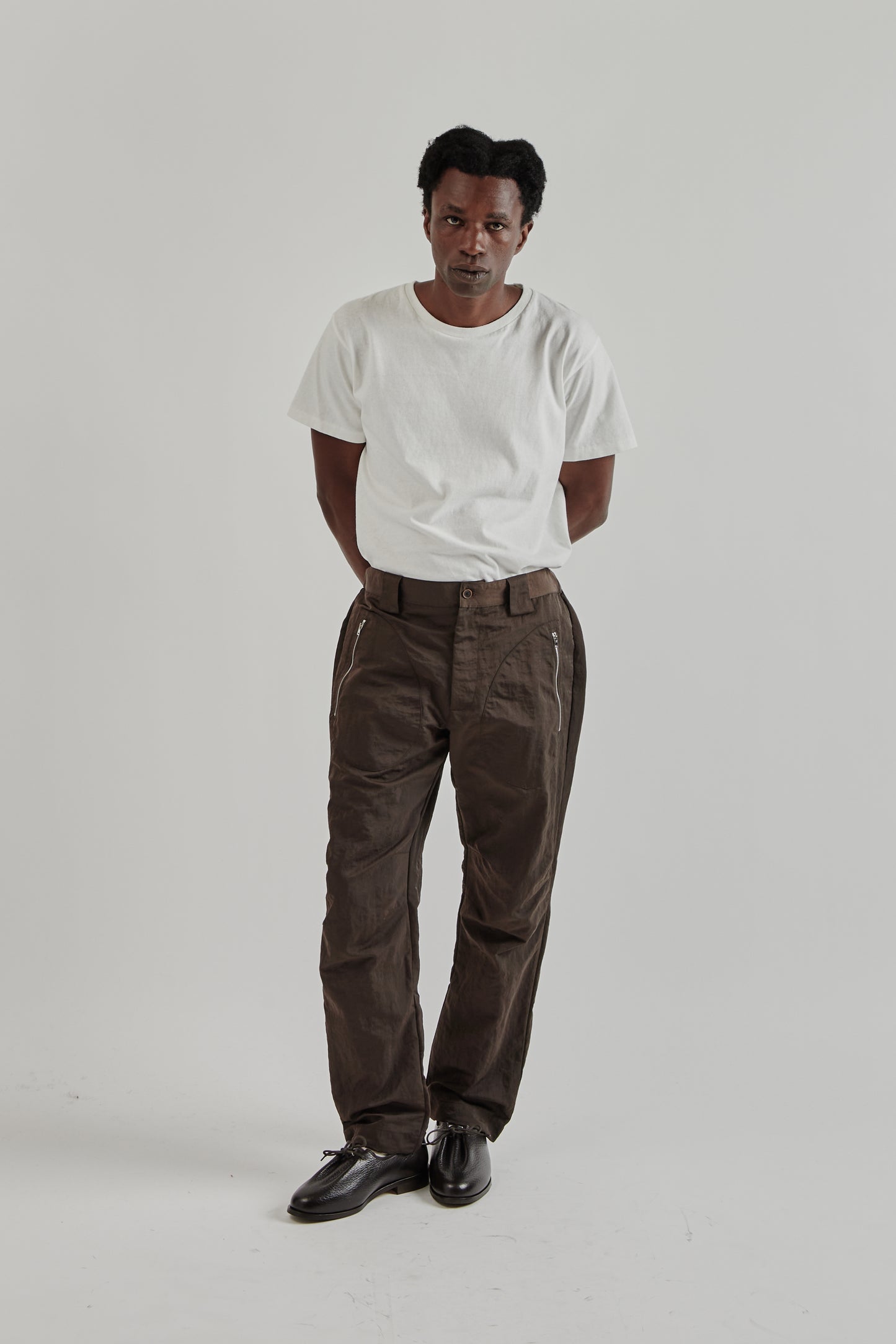 Ranra FW25 Wilder Nylon Cargo Pants Black Coffee18