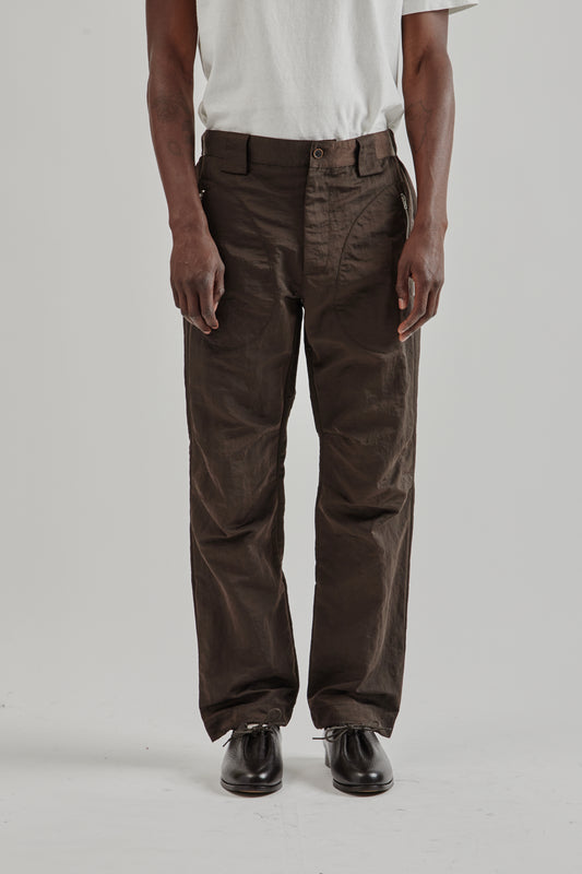 Ranra FW25 Wilder Nylon Cargo Pants Black Coffee2
