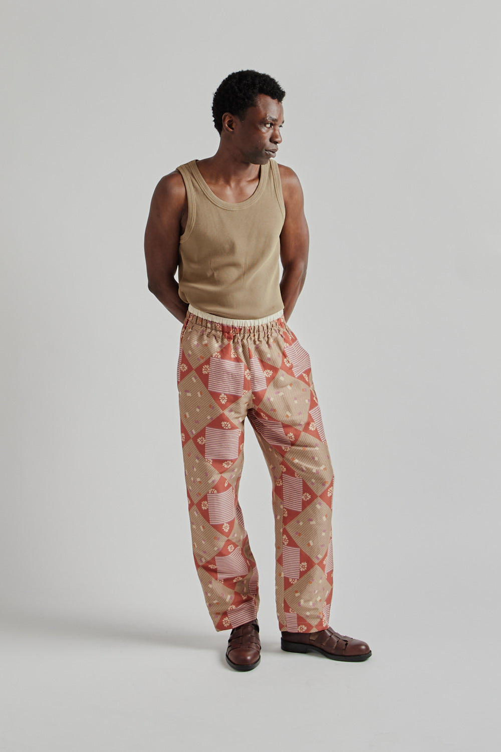 Ranra SS25 Collector Pant Printed Viscose Red PJ Print 11