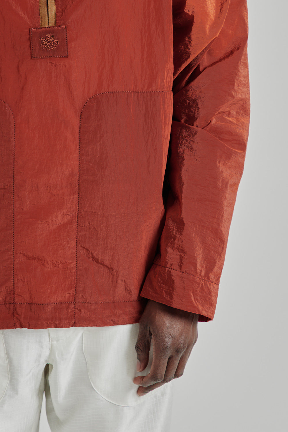 Tab Ranra Ranra Ganga Shiny Nylon Track Top - Roasted Russet | Wallace Mercantil ...