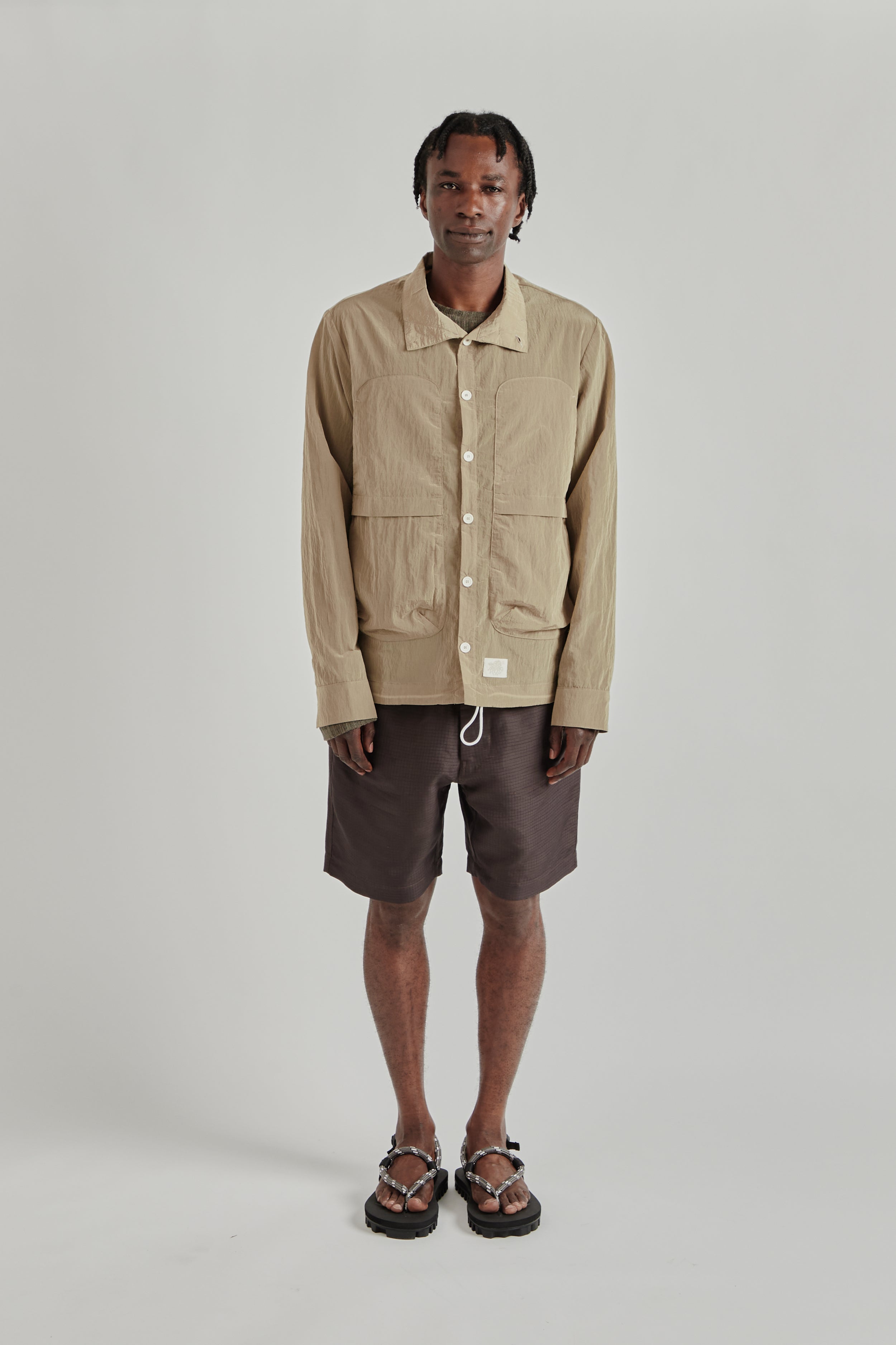 Ranra Epitome Shiny Nylon Long Sleeve Overshirt - Starfish