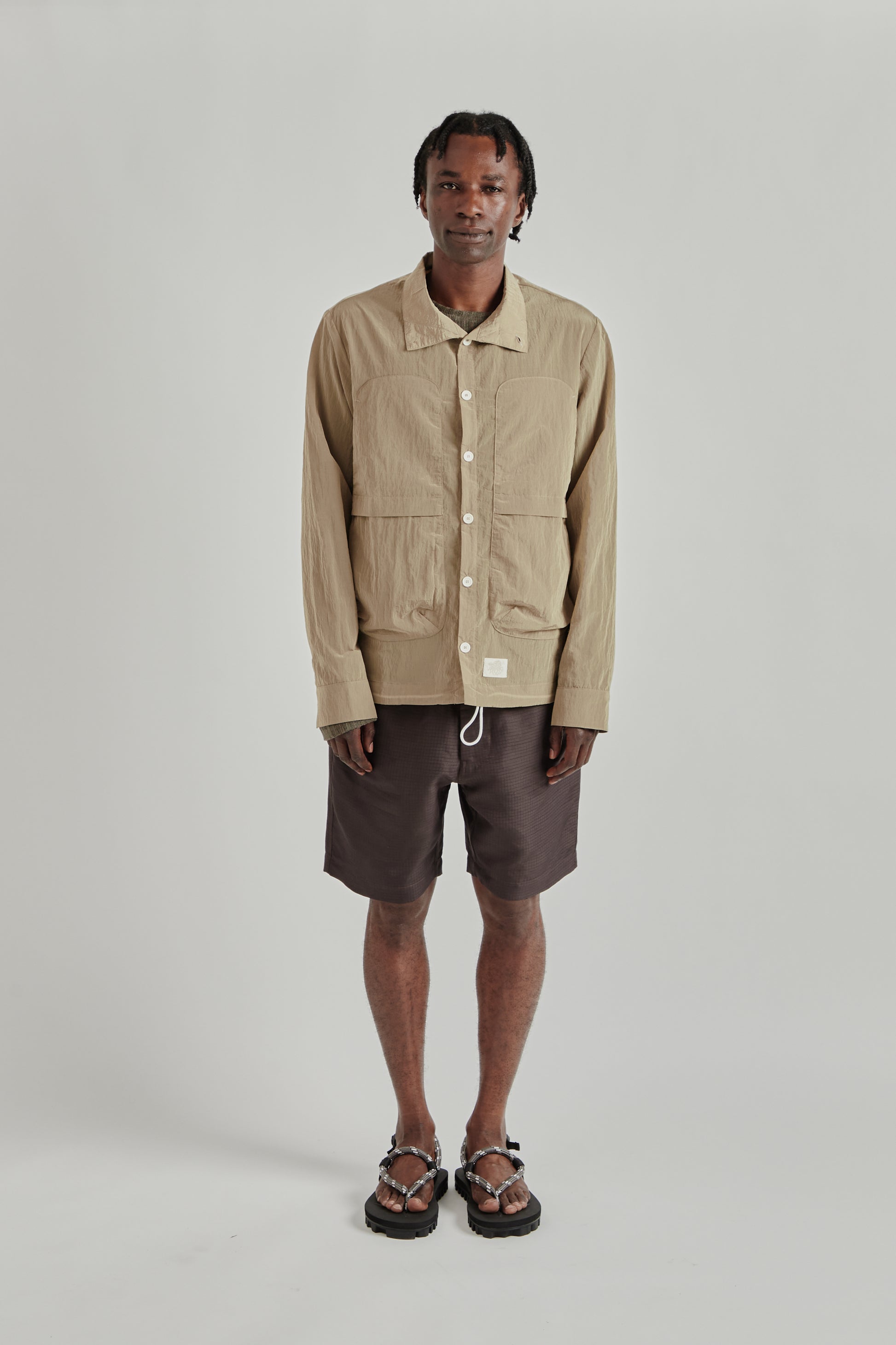 Ranra SS26 Epitome Shiny Nylon LS Overshirt Starfish0749