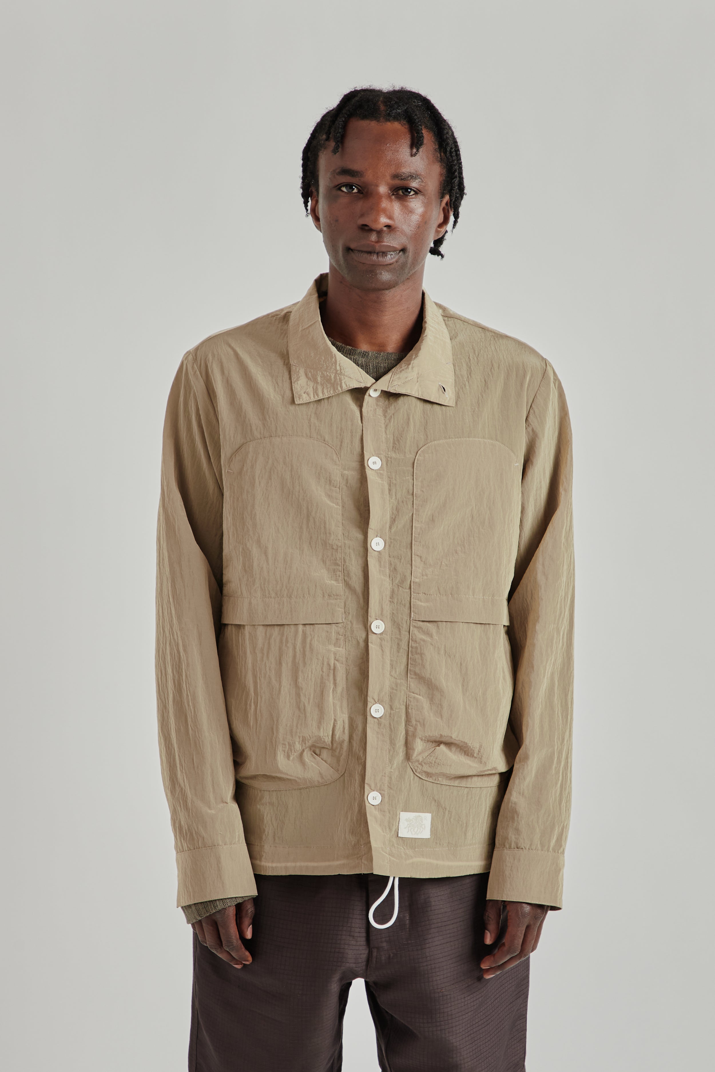 Ranra Epitome Shiny Nylon Long Sleeve Overshirt - Starfish