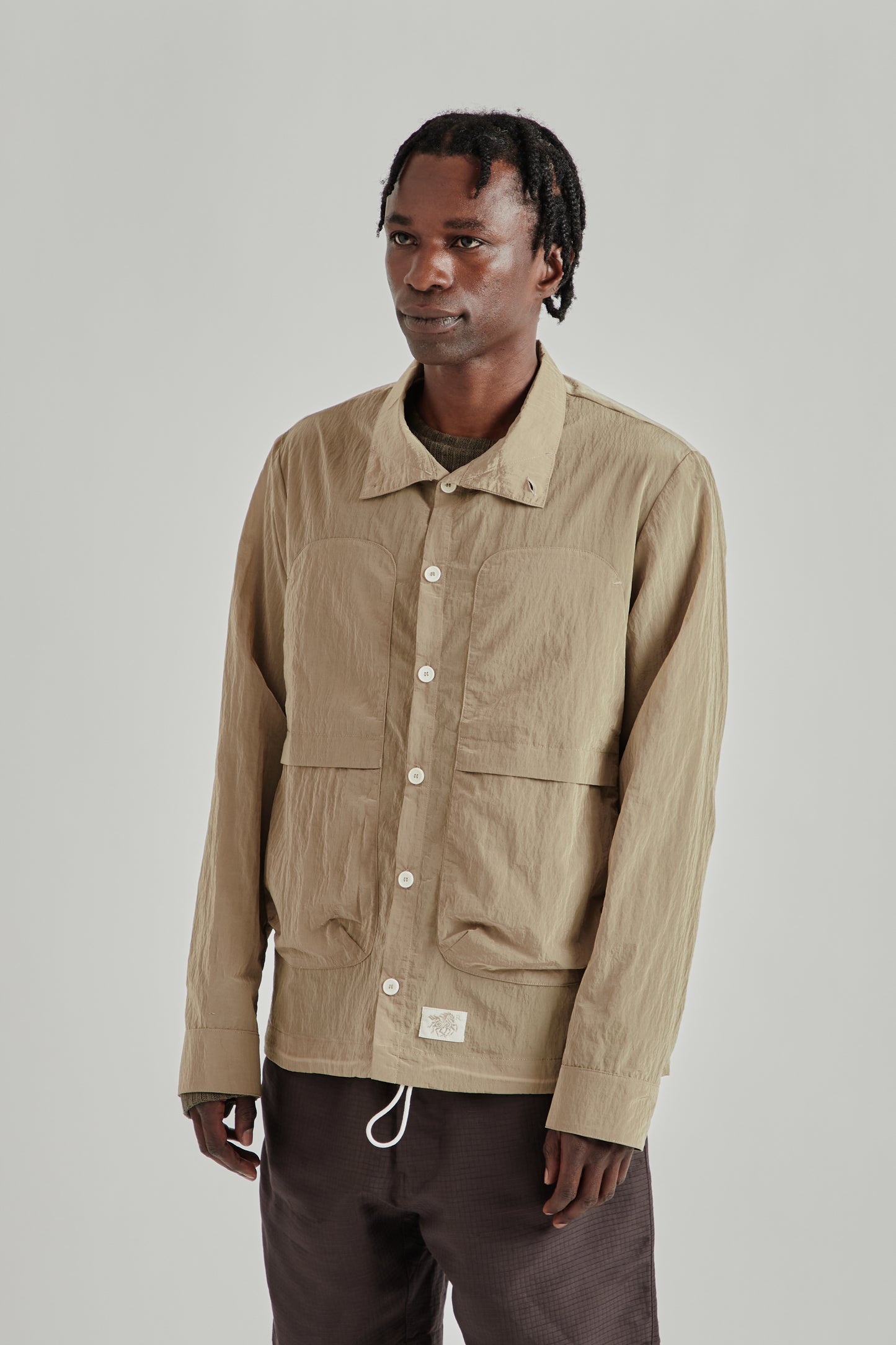 Ranra SS26 Epitome Shiny Nylon LS Overshirt Starfish0754