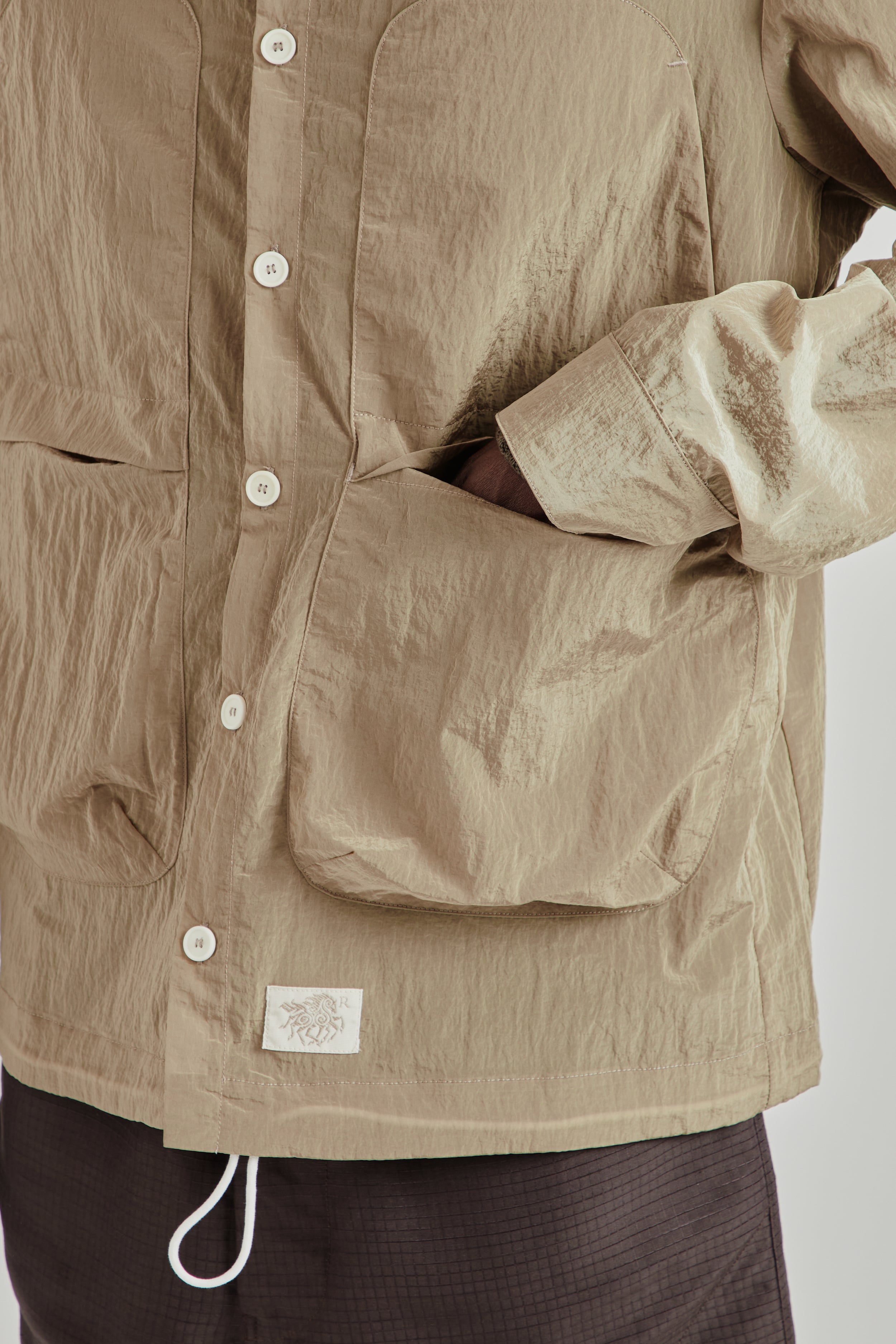 Ranra Epitome Shiny Nylon Long Sleeve Overshirt - Starfish