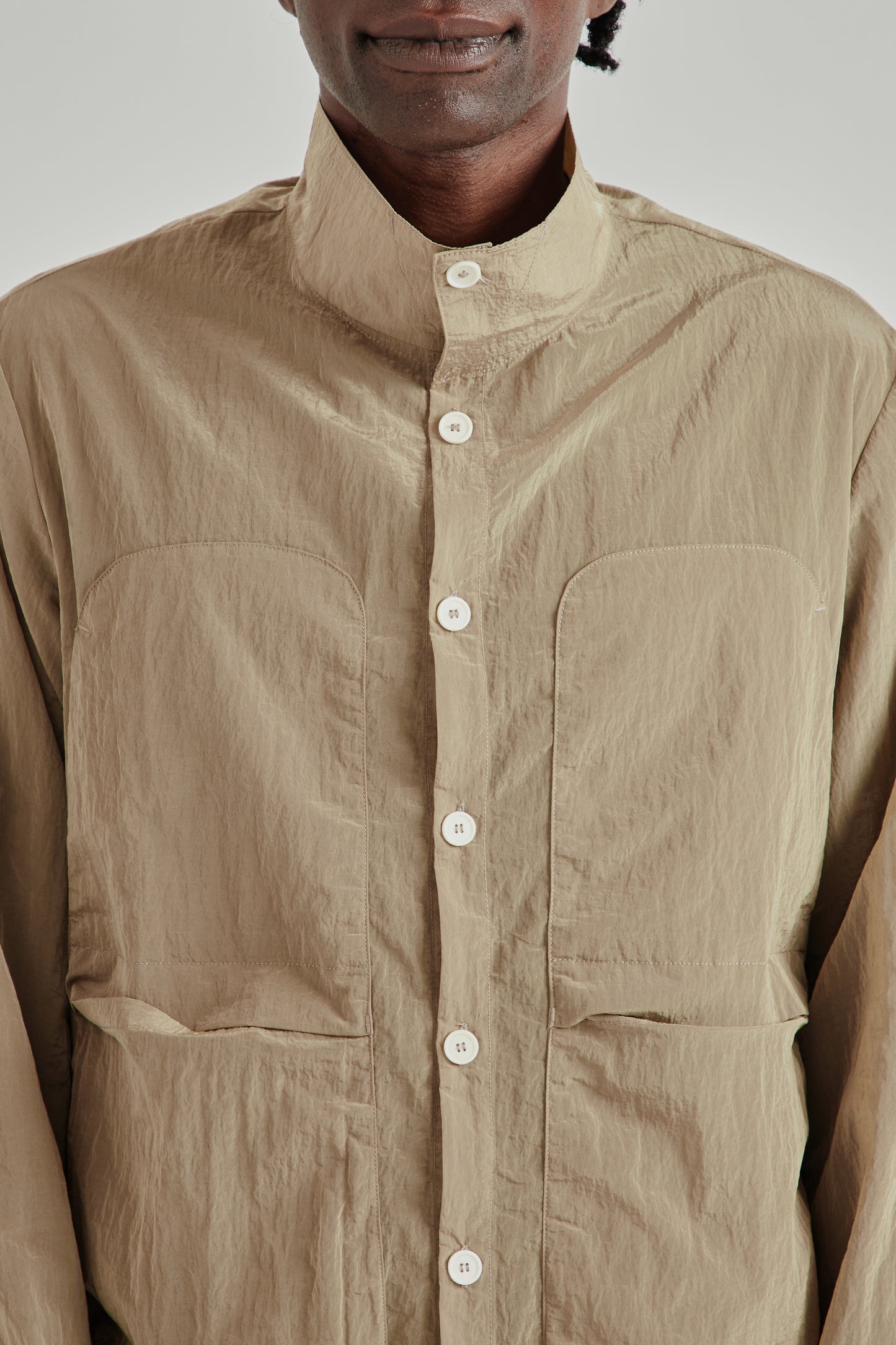 Ranra SS26 Epitome Shiny Nylon LS Overshirt Starfish0768