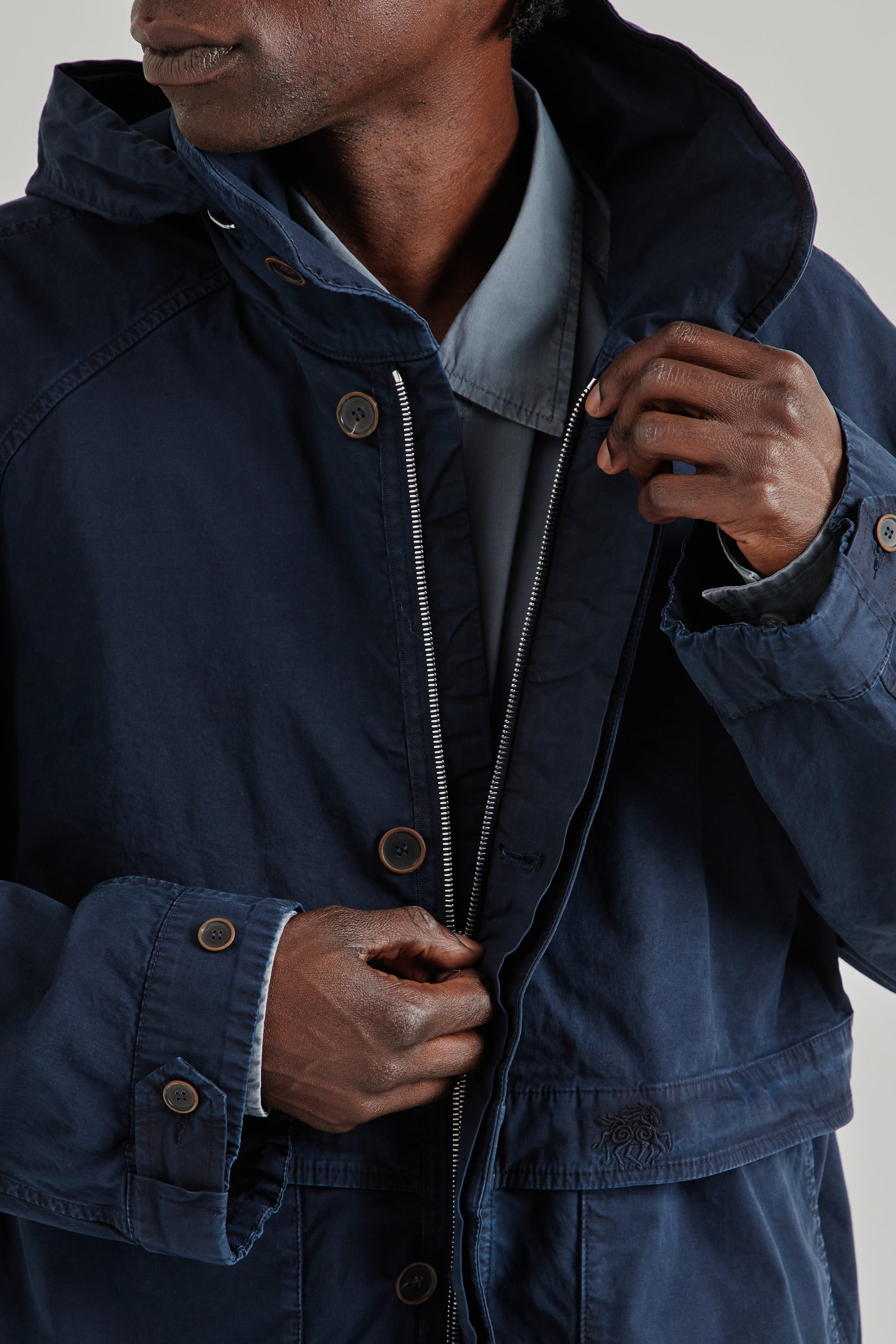 Ranra SS26 Fender Cotton Jacket Sky Captain0611