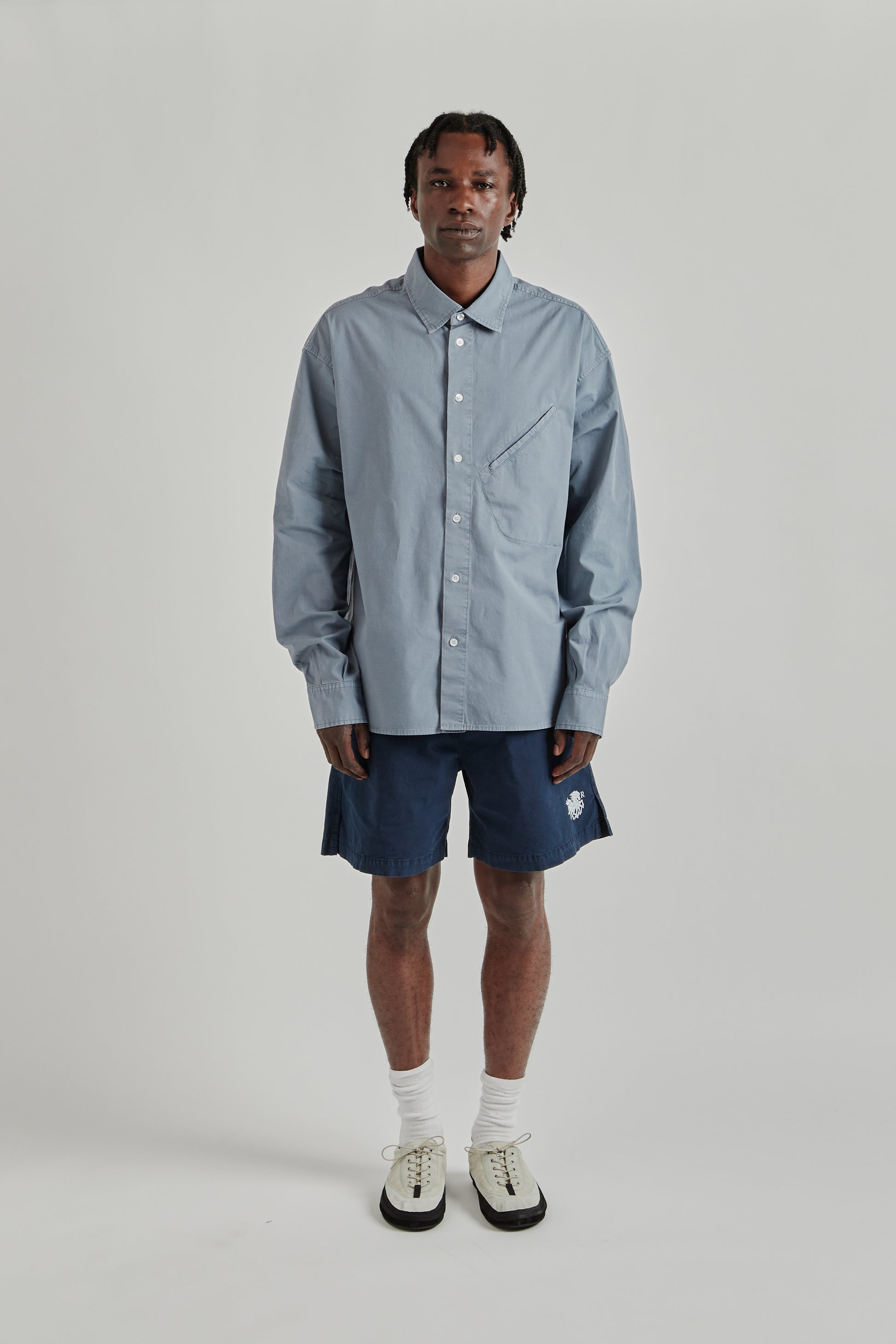 Ranra SS26 Field Cotton LS Shirt Folkstone Grey 01