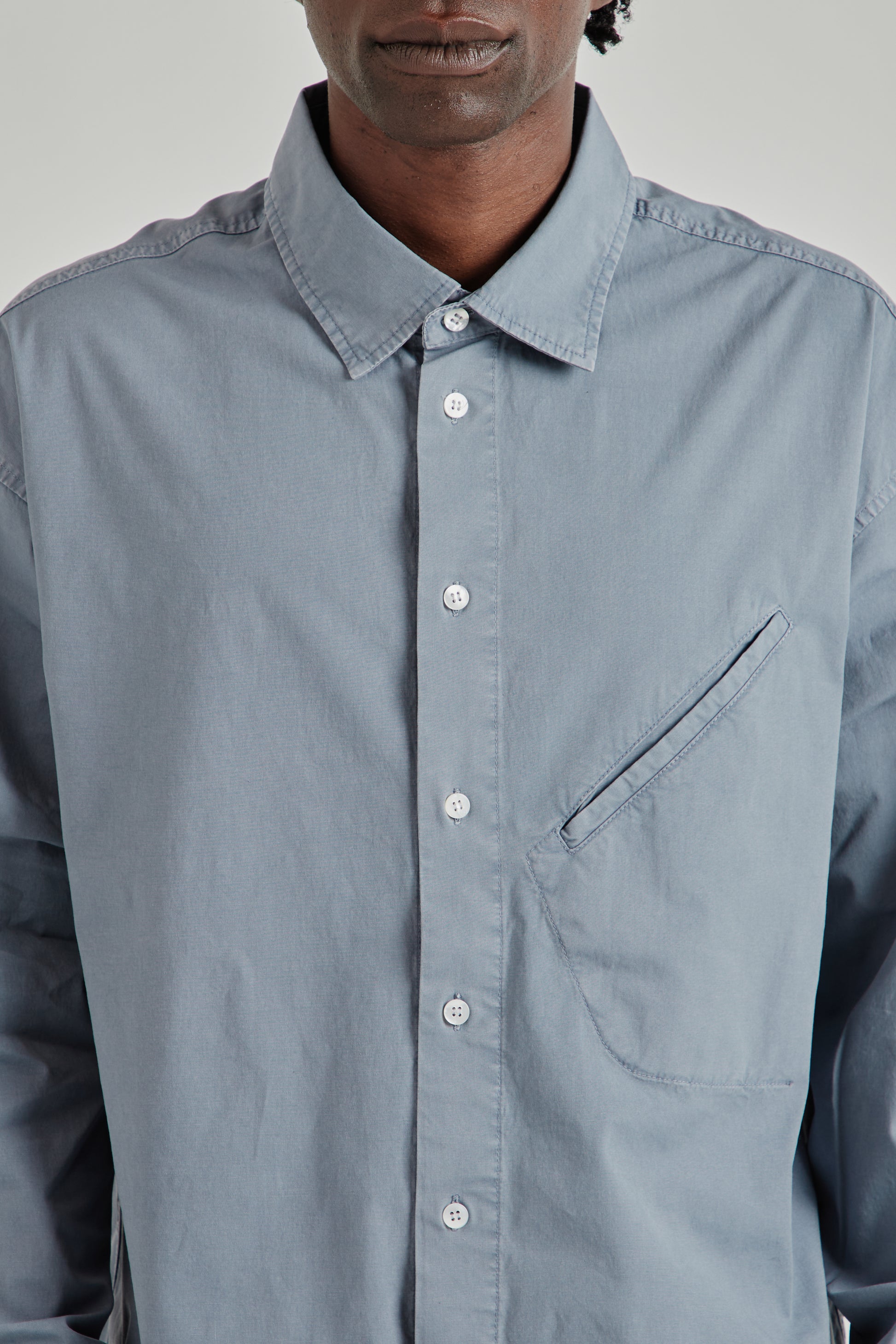 Ranra SS26 Field Cotton LS Shirt Folkstone Grey 015