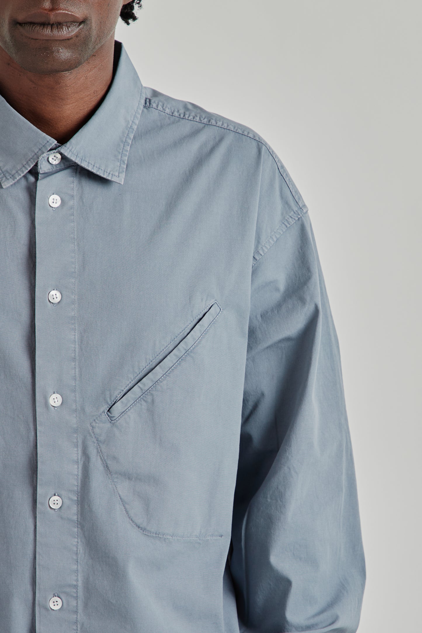 Ranra SS26 Field Cotton LS Shirt Folkstone Grey 016