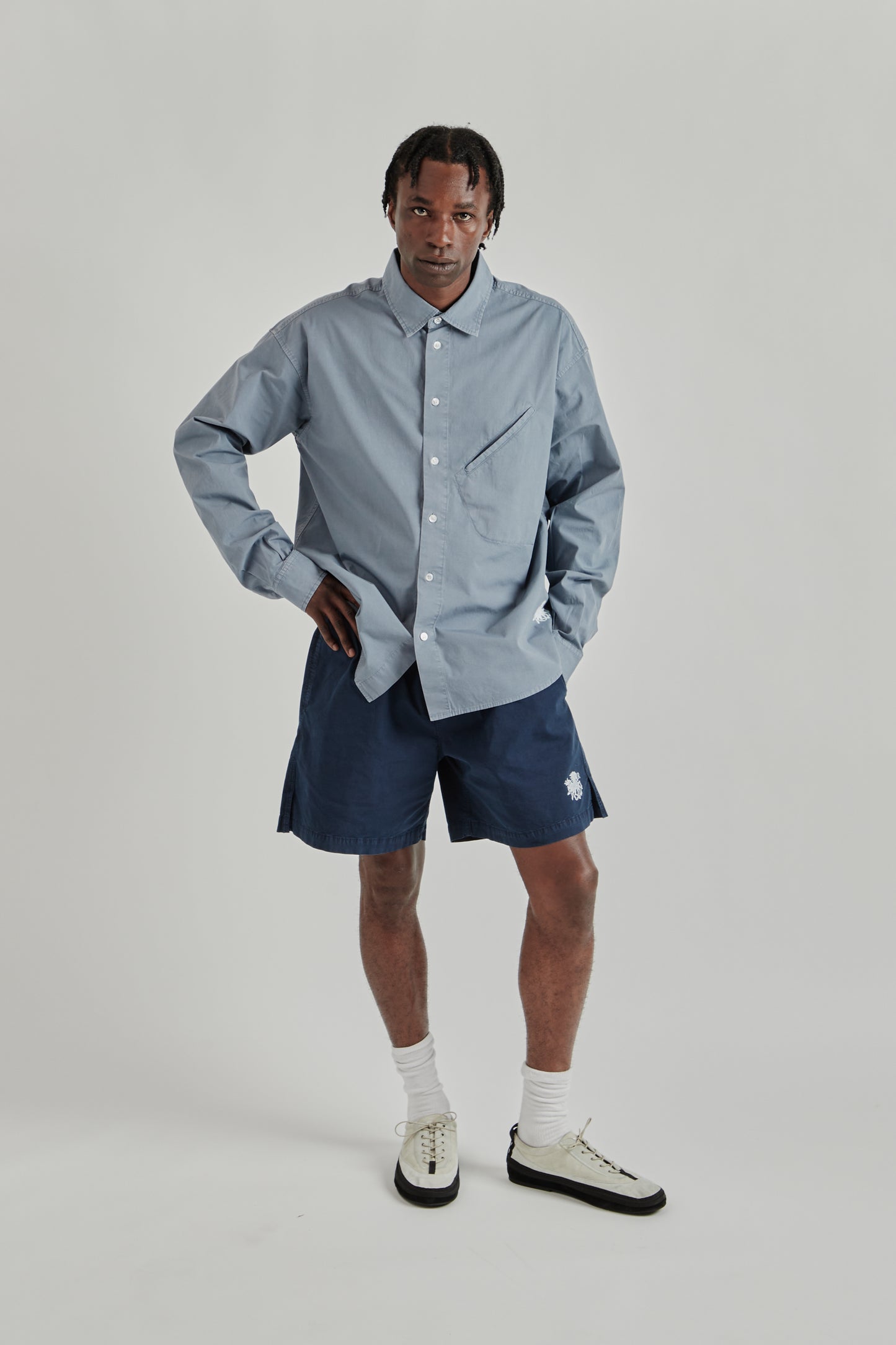 Ranra SS26 Field Cotton LS Shirt Folkstone Grey 019