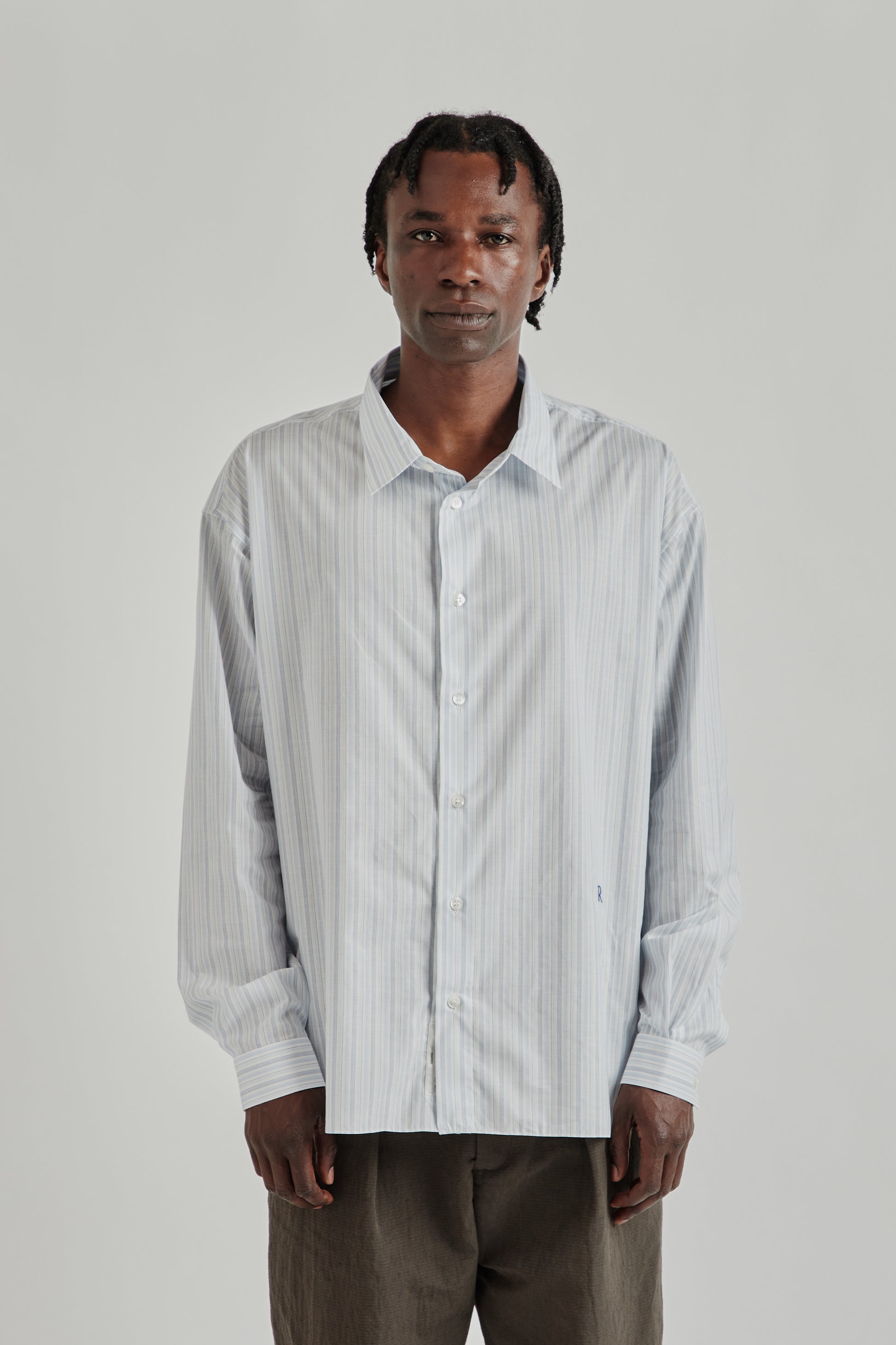 Ranra SS26 Field Cotton Silk LS Shirt Pristine Folkstone Grey 011