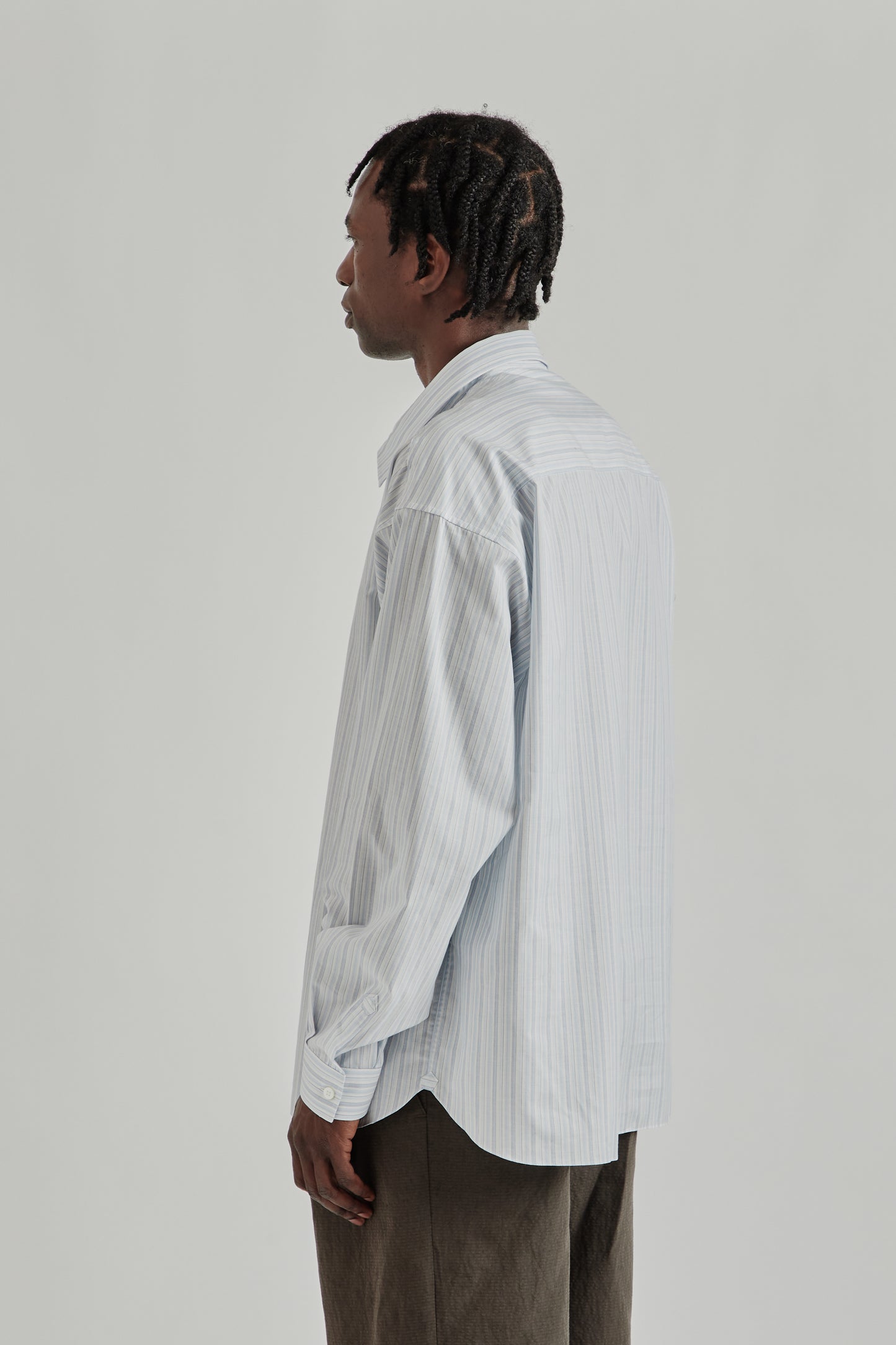 Ranra SS26 Field Cotton Silk LS Shirt Pristine Folkstone Grey 013