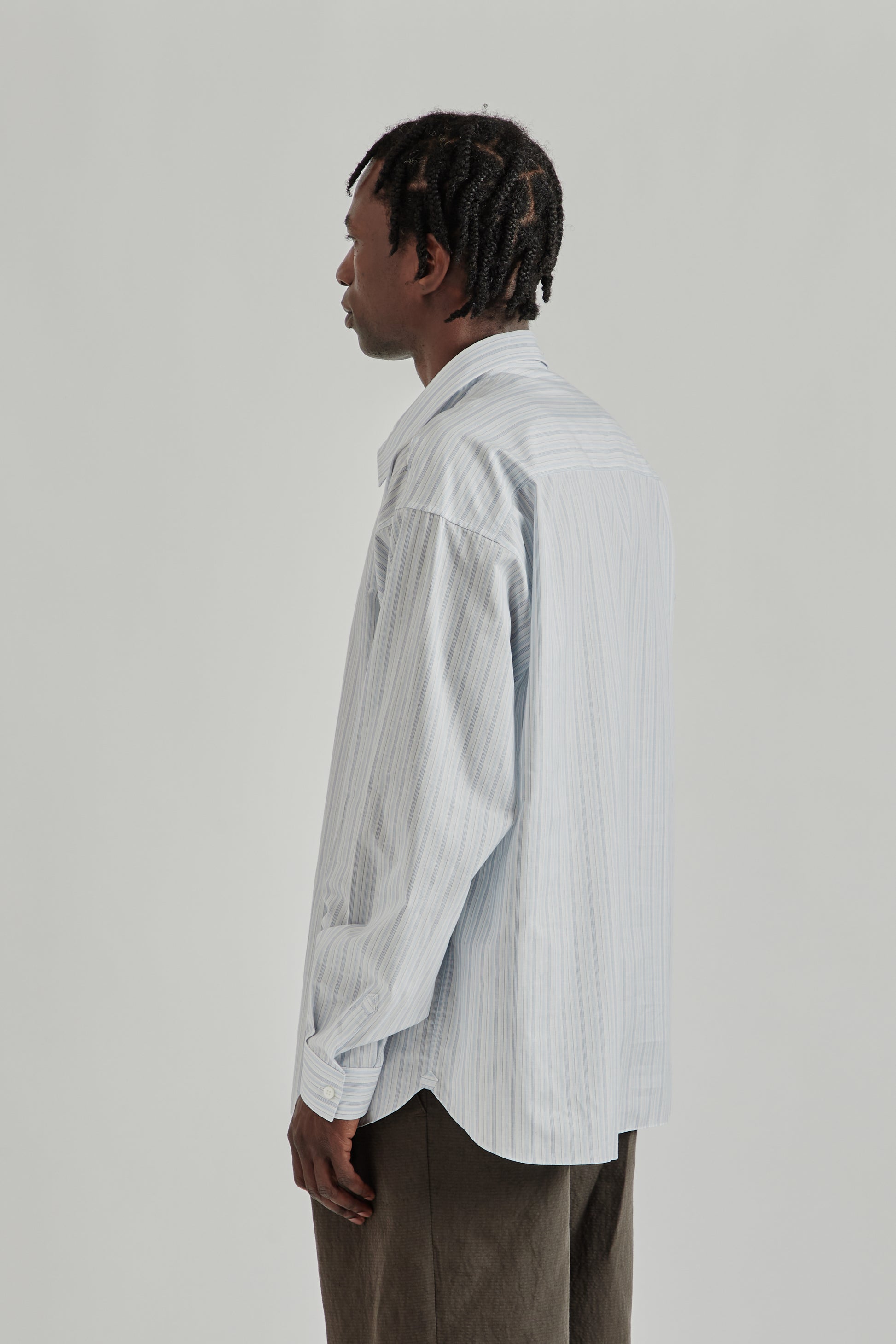 Ranra SS26 Field Cotton Silk LS Shirt Pristine Folkstone Grey 013