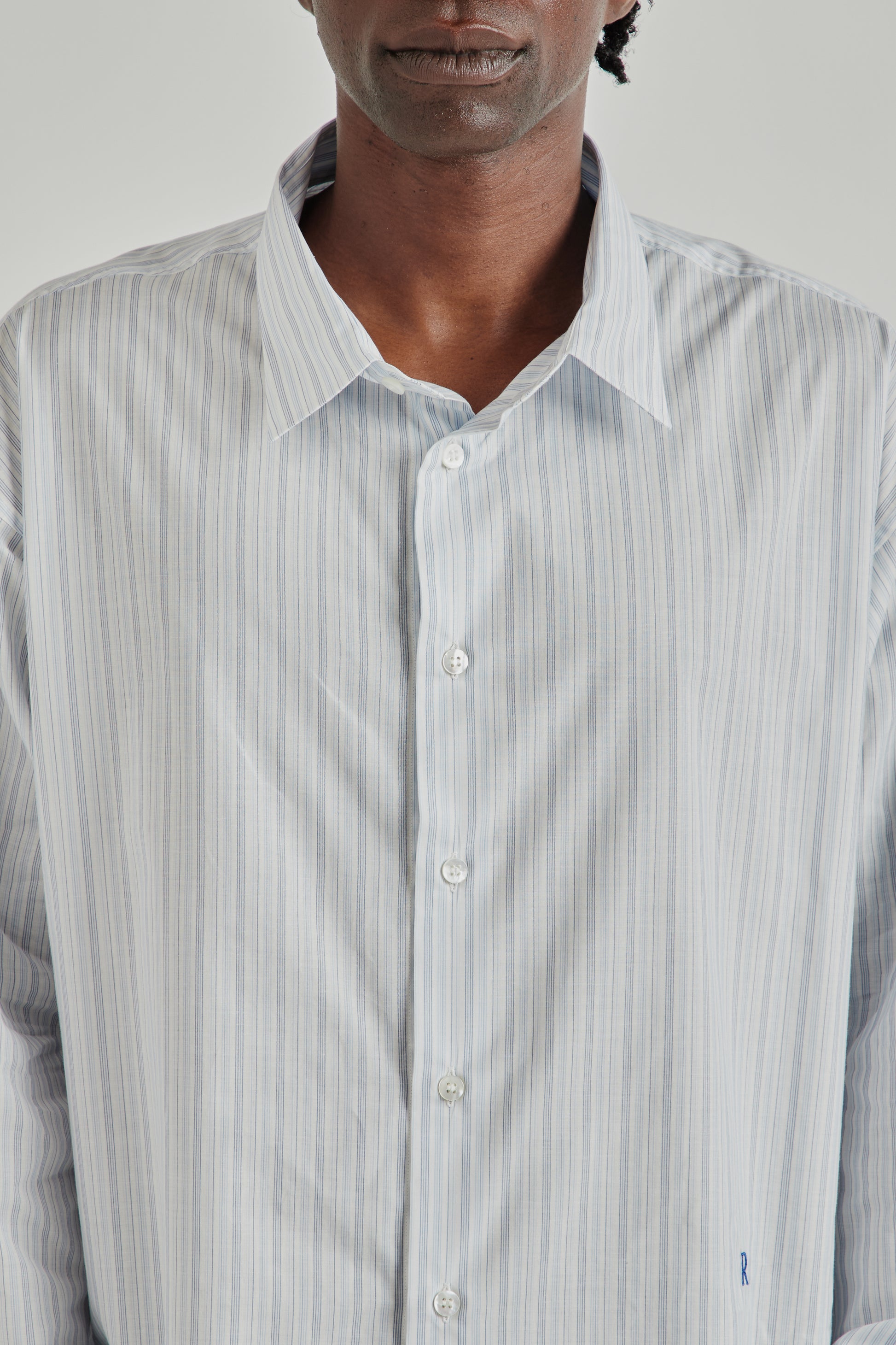 Ranra SS26 Field Cotton Silk LS Shirt Pristine Folkstone Grey 015