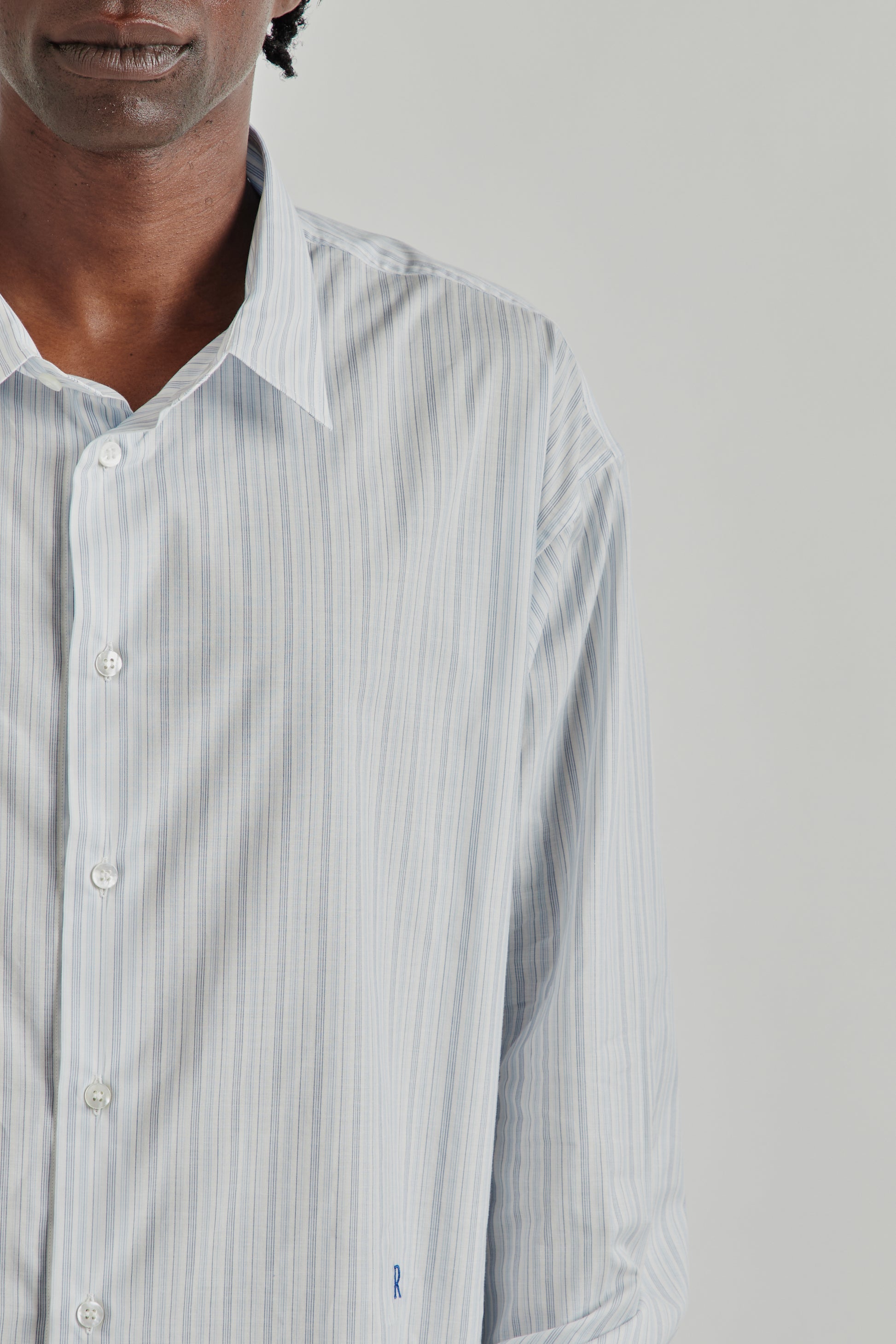 Ranra SS26 Field Cotton Silk LS Shirt Pristine Folkstone Grey 016