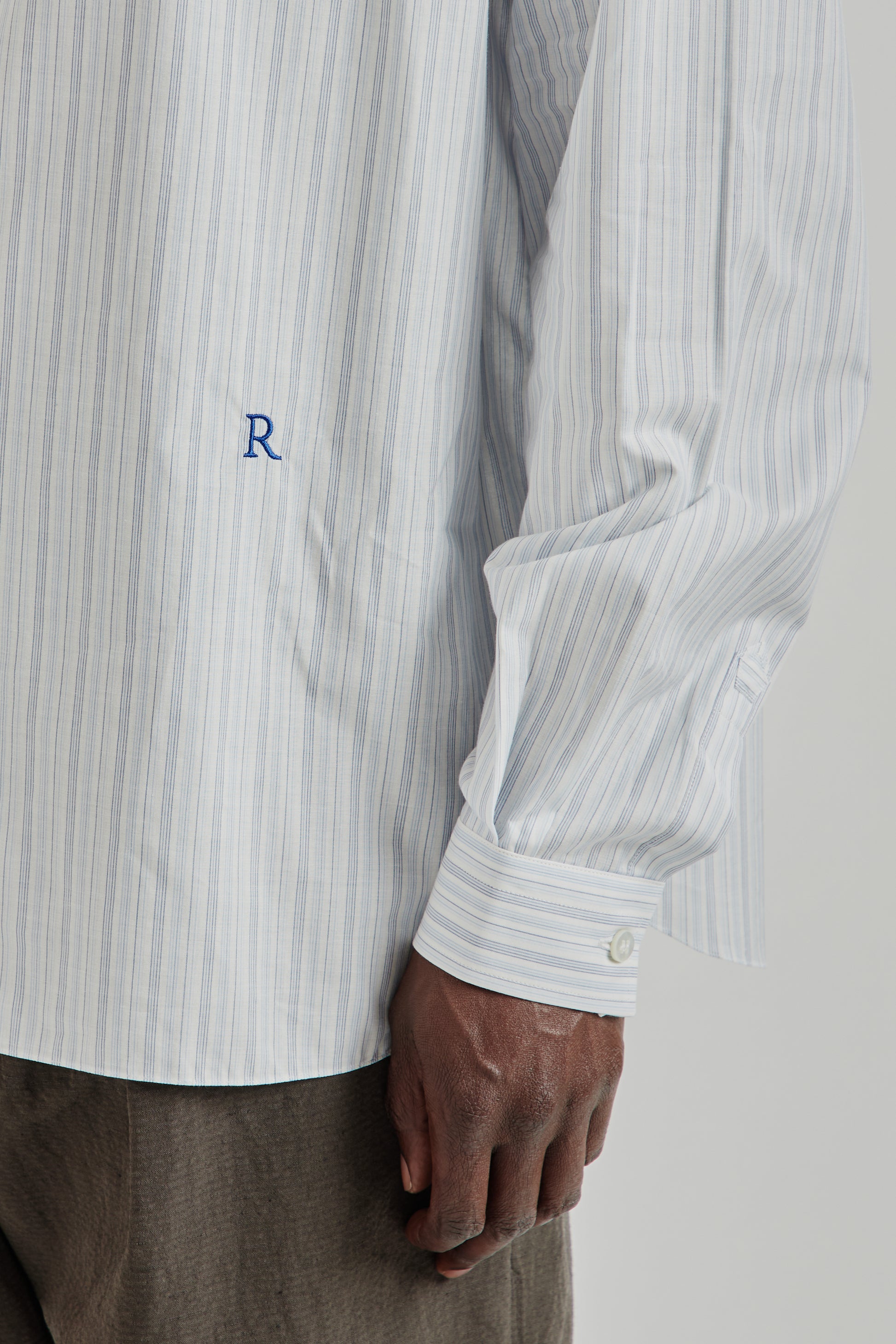 Ranra SS26 Field Cotton Silk LS Shirt Pristine Folkstone Grey 018