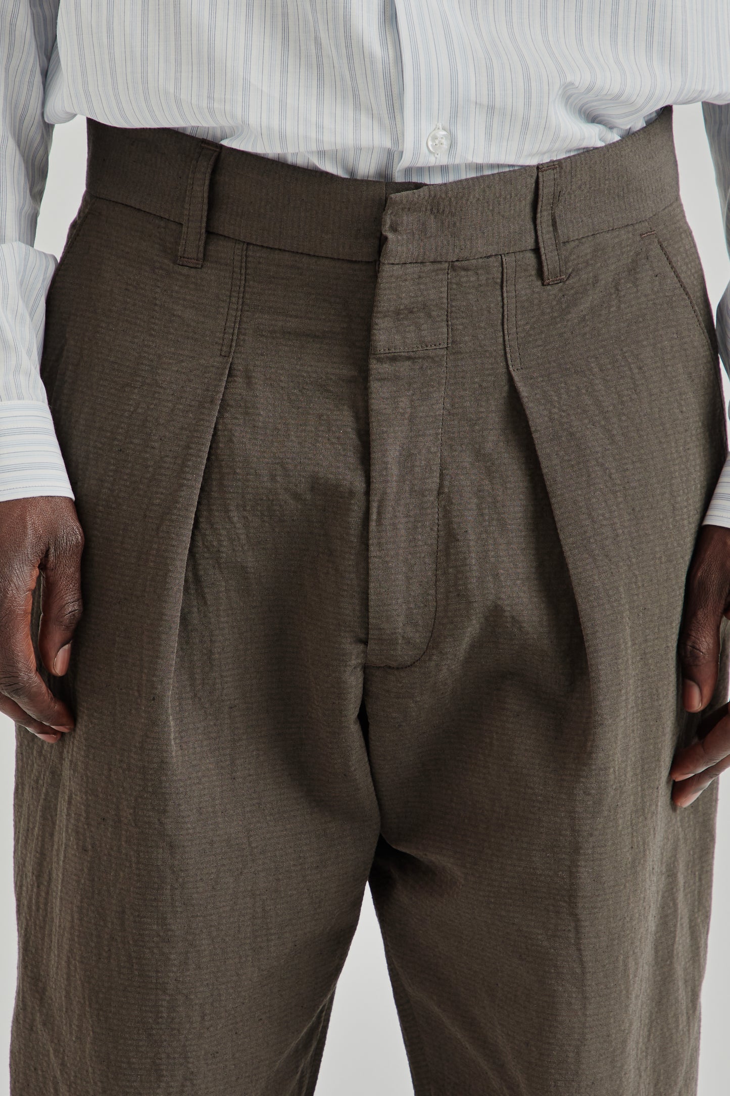 Ranra SS26 Fold Tailored Pants Black Coffee0543