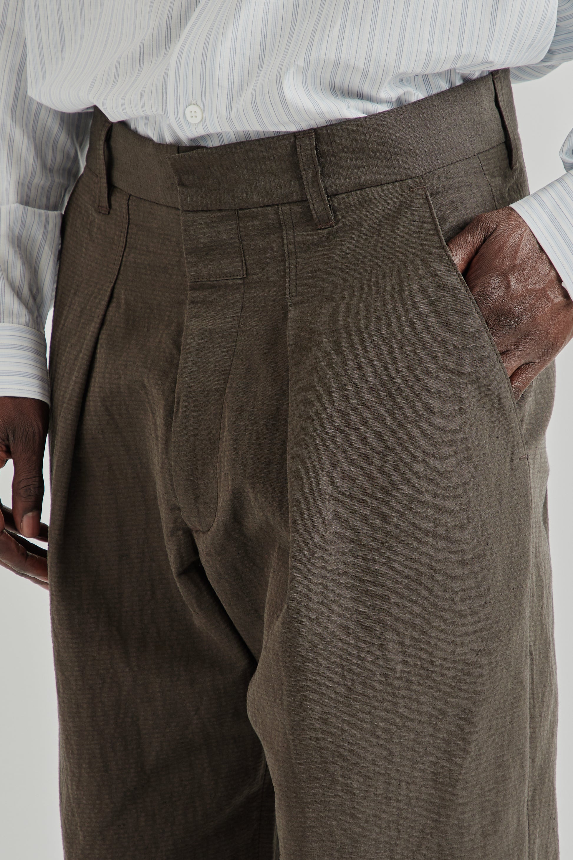 Ranra SS26 Fold Tailored Pants Black Coffee0544